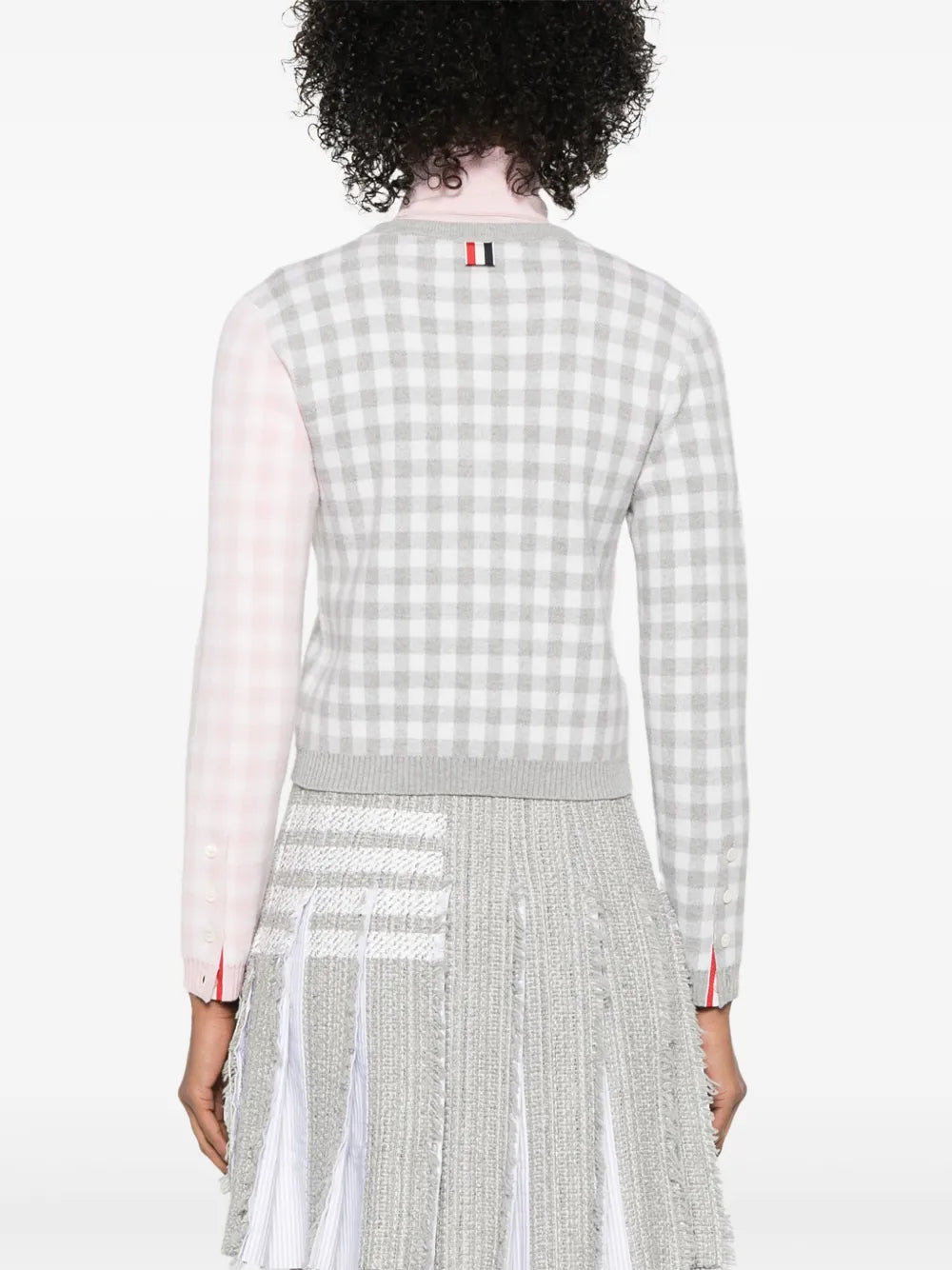Fun Mix Gingham Check Birds Eye Cardigan - 4