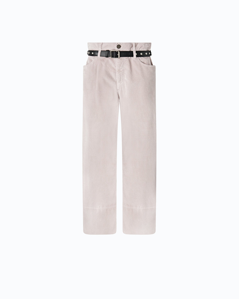 CROPPED VELVET TROUSERS WITH LEATHER BELT 3