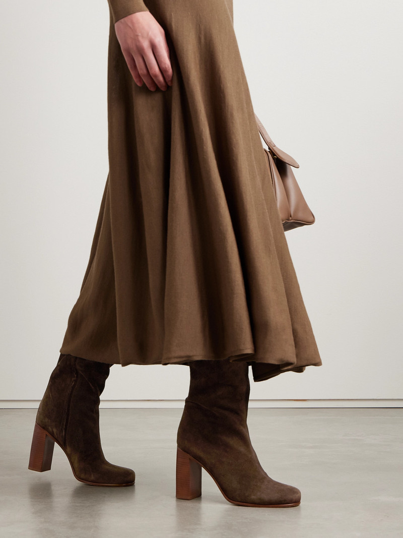 KHAITE Willow Suede Knee Boots outlook