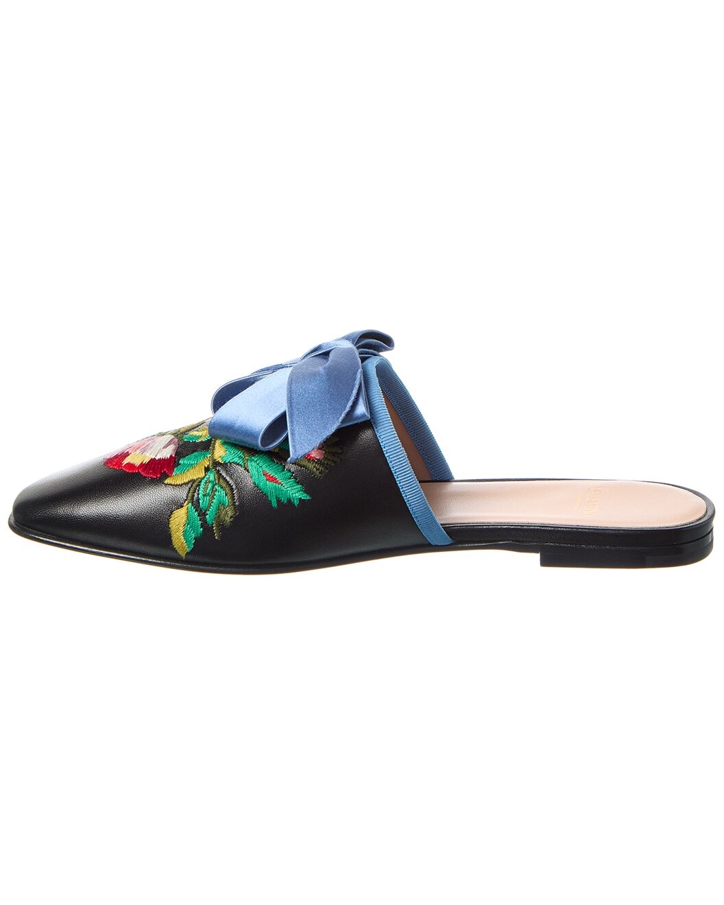 Valentino Floral Embroidered Leather Mule - 2