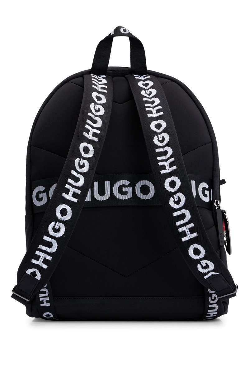 WRINKLE-EFFECT NYLON BACKPACK WITH LOGO STRAPS 2