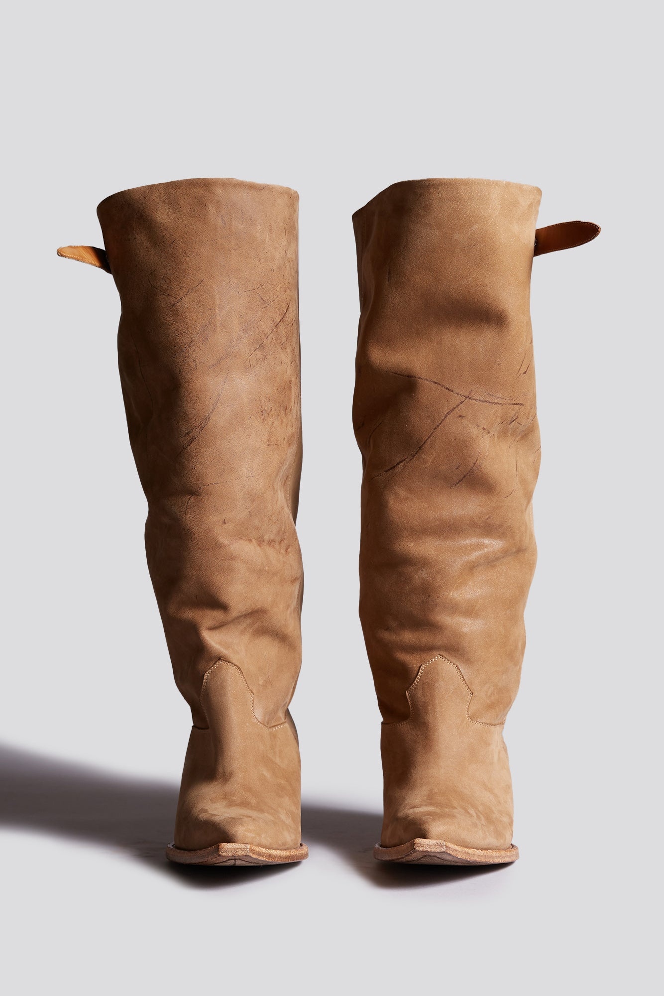 SLOUCH COWBOY BOOT - LIGHT BROWN (HORSE HIDE) - R13 - 3