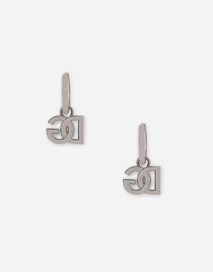 Hoop earrings with DG logo pendants - 2