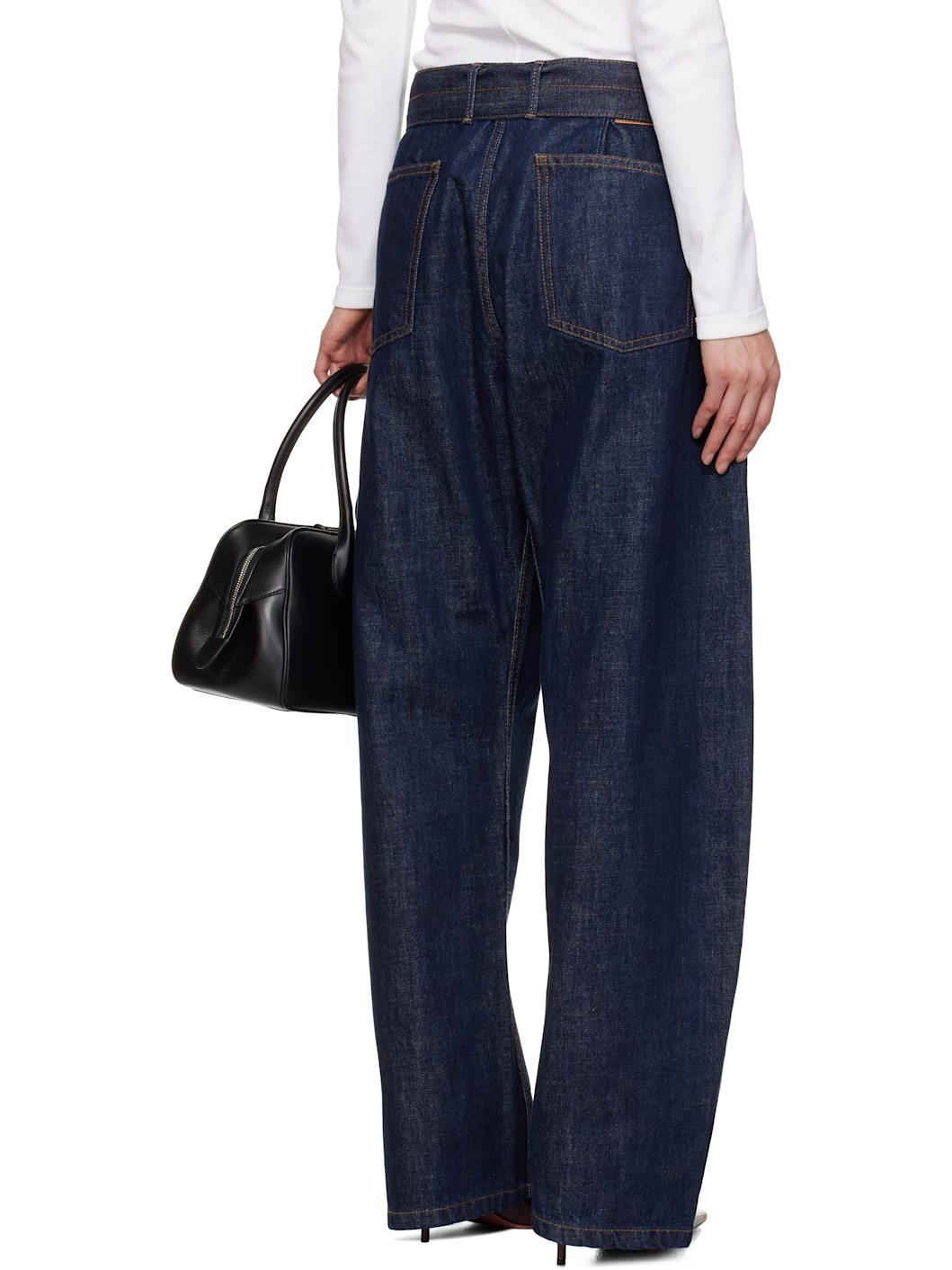 Navy Belted Loose-Fit Jeans - 3