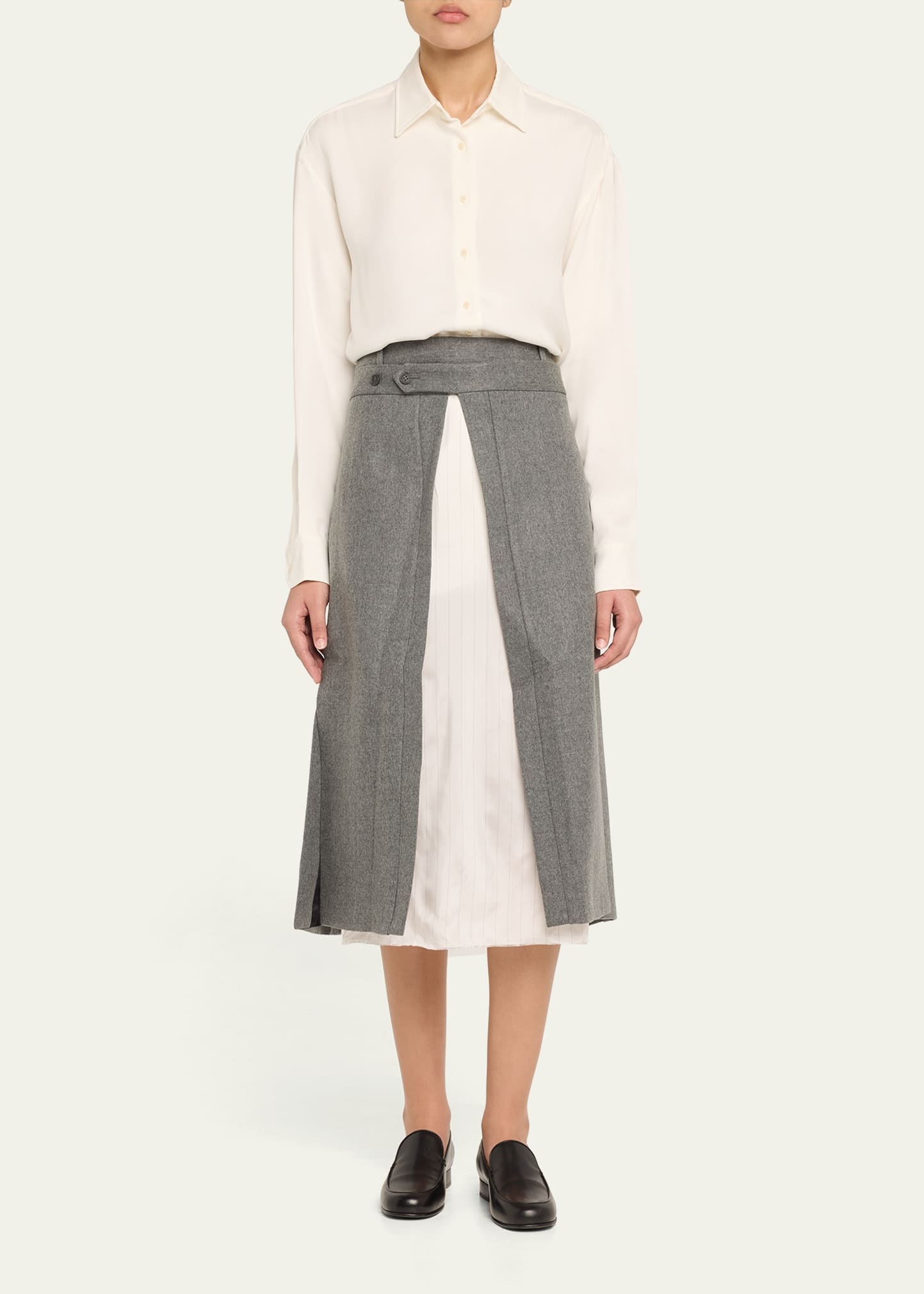 Andes Apron Wool Midi Skirt - 2