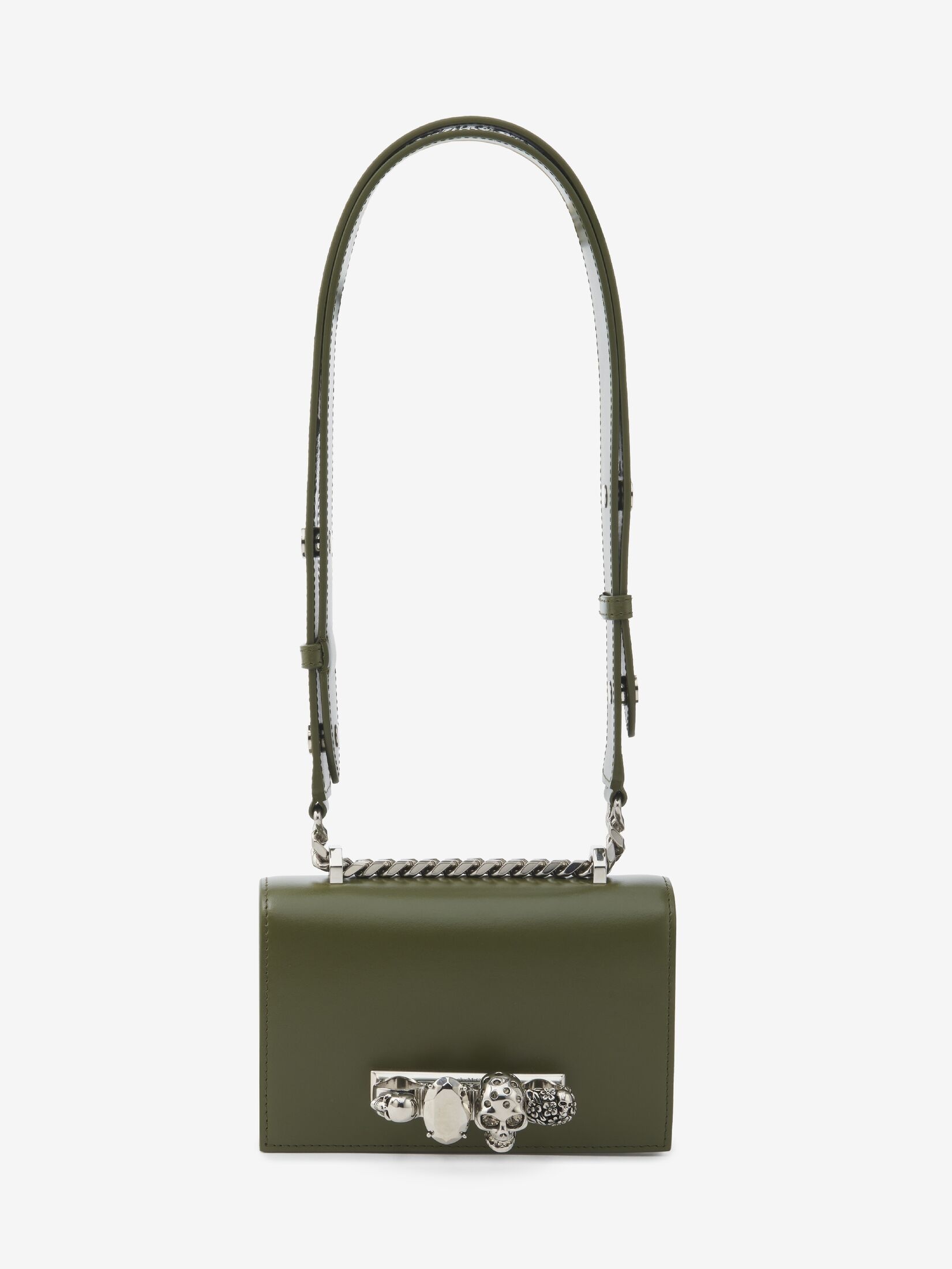 Women's The Biker Mini Jewelled Satchel in Khaki - 5