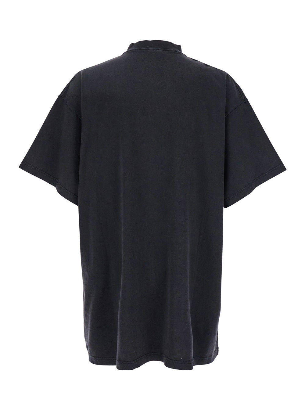 Balenciaga Men '3B Liquefied' Grey T-Shirt With Logo On The Front And Distressed Effect In Cotton Ma - 2
