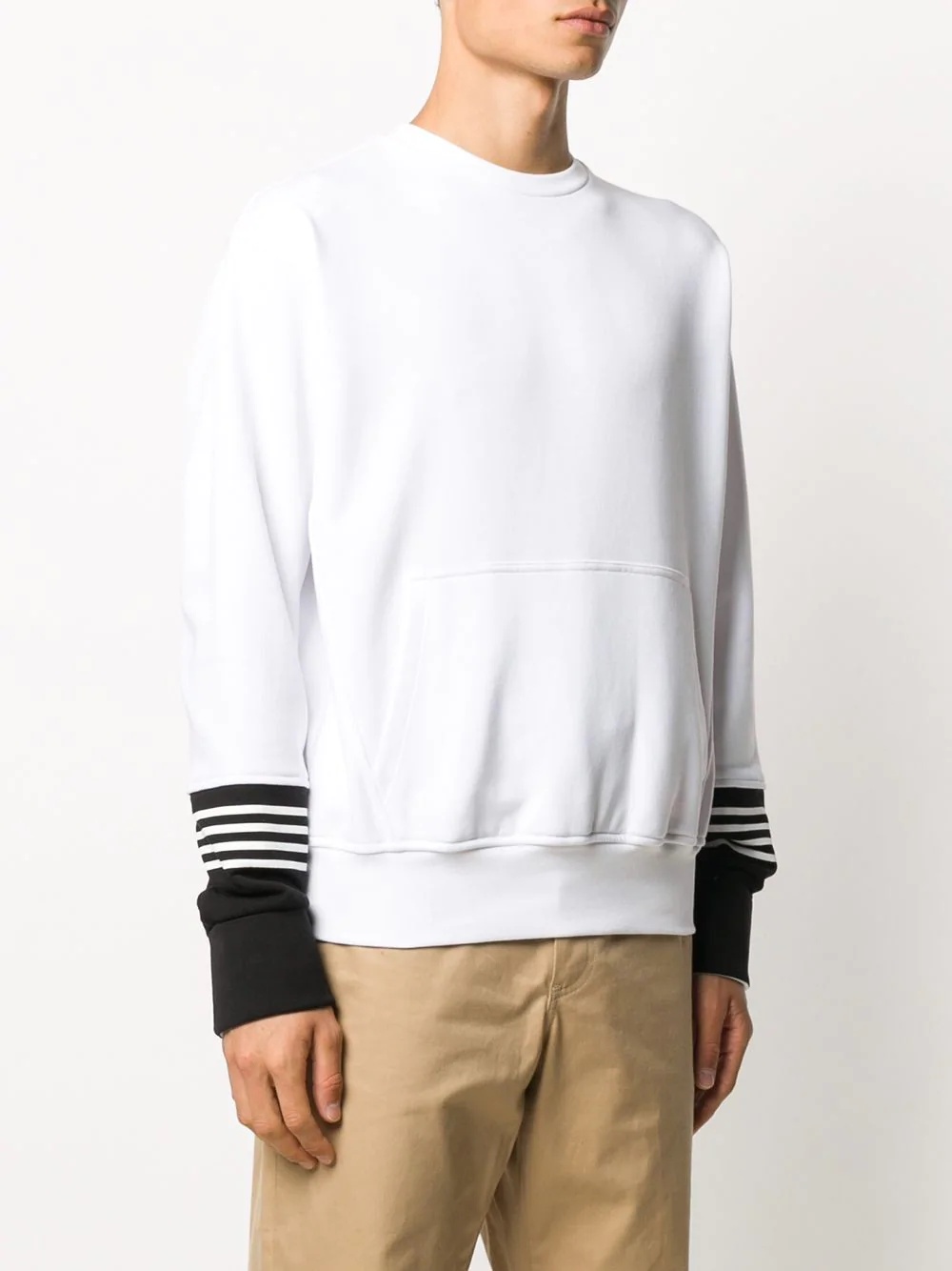 striped cuff sweatshirt - 3