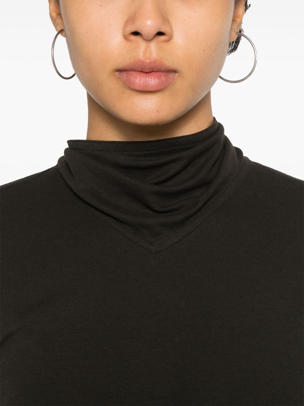 scarf-detail long-sleeve top - 5