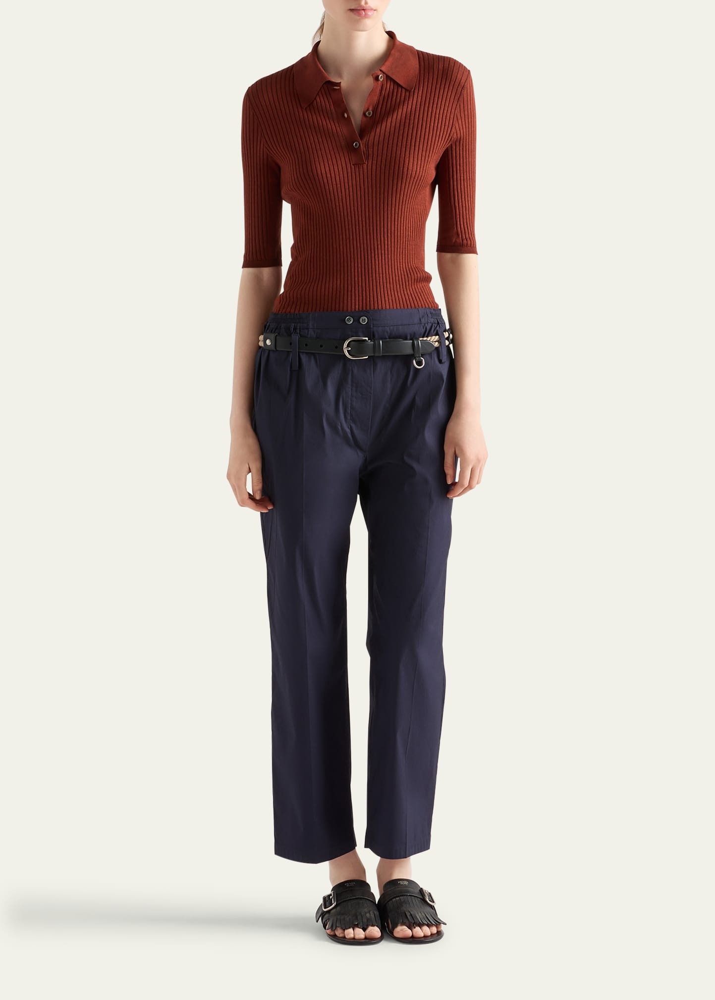 Poplin Stretch Pants - 2