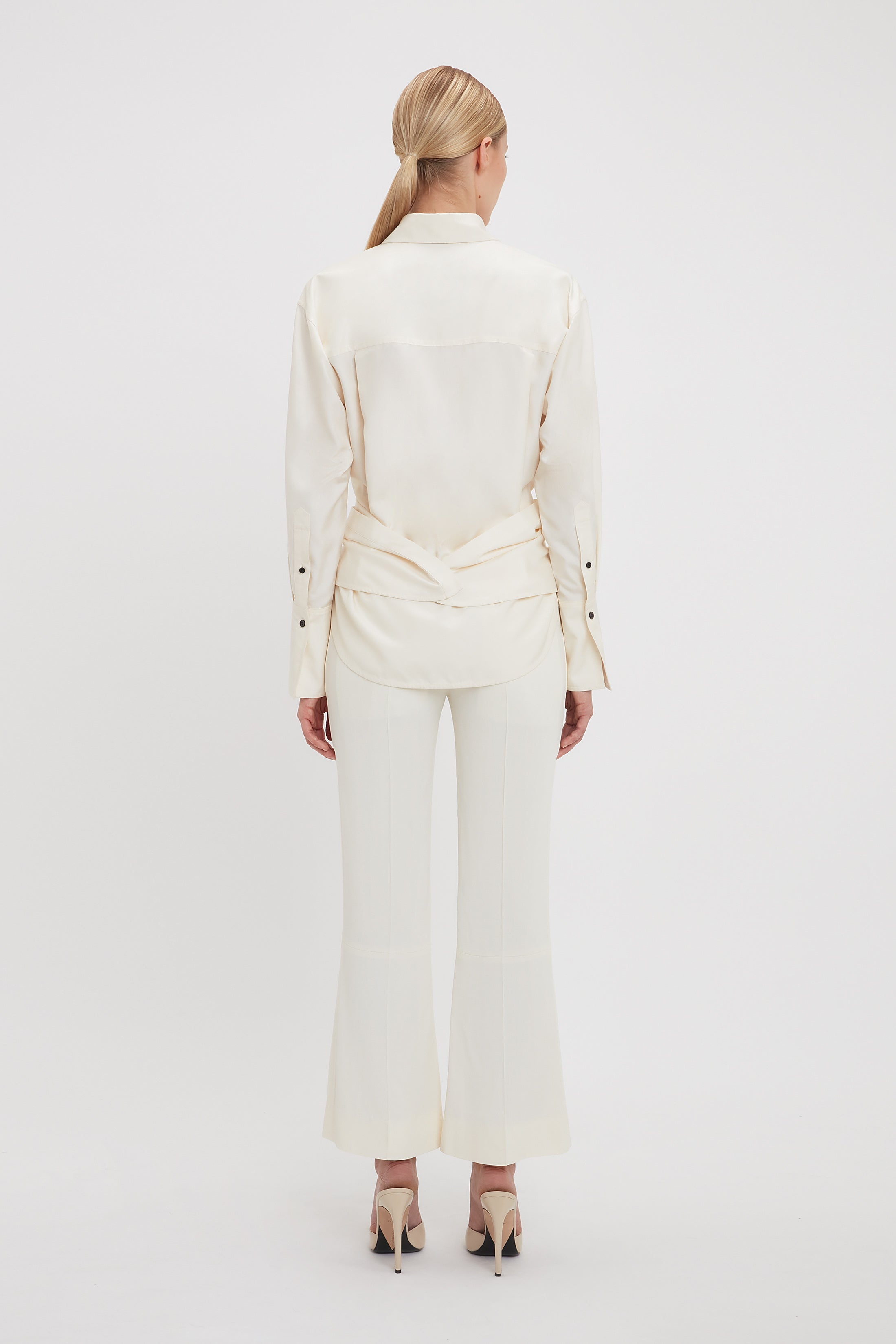 Exclusive Wrap Front Blouse In Off White - 4