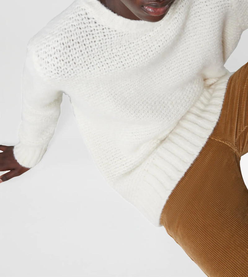 ROUND NECK JUMPER SILK BLEND - OFF WHITE 5