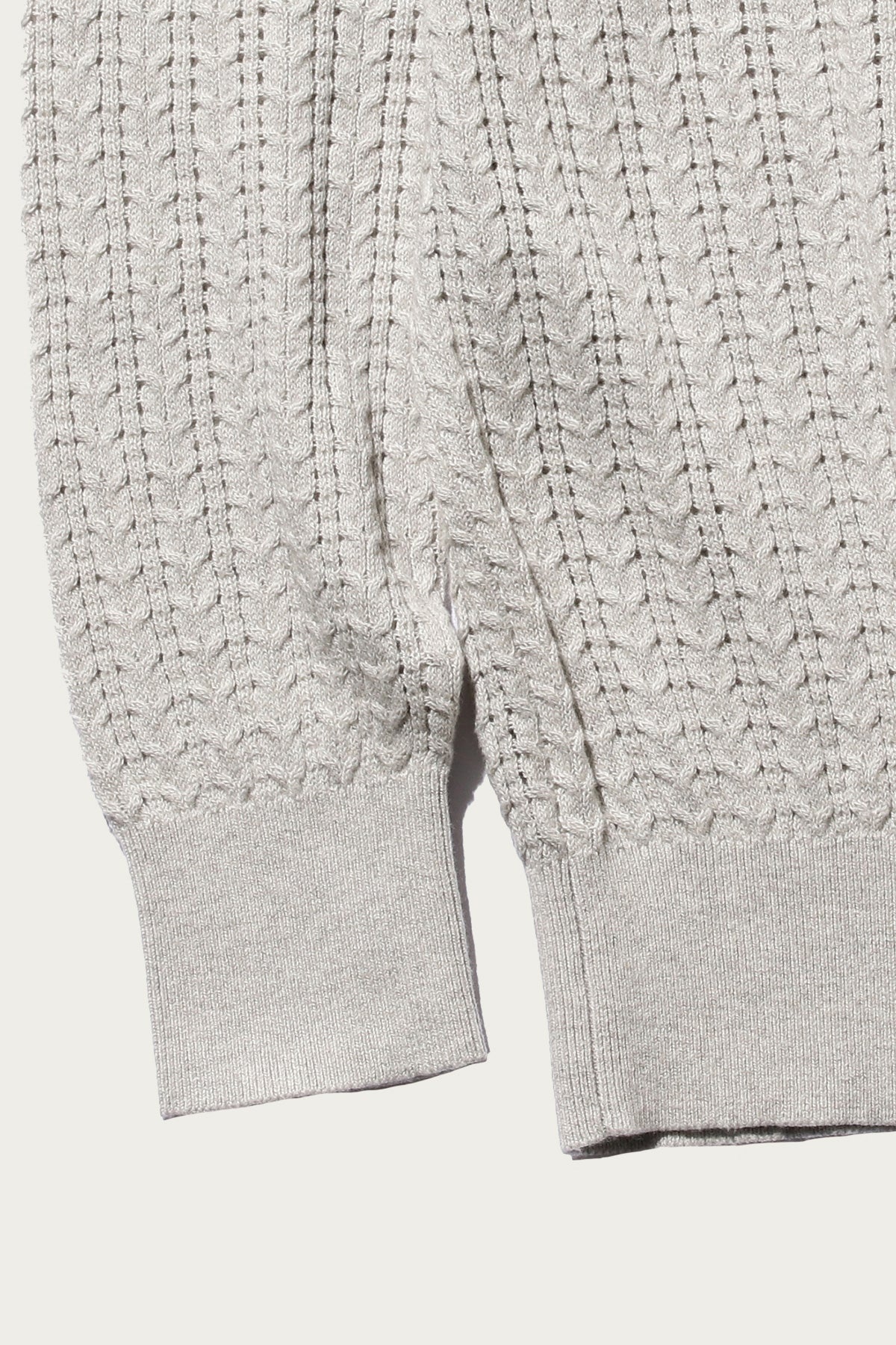 Cable Knit Polo - Ash - 4