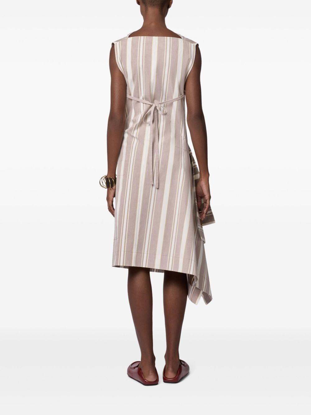 striped asymmetric shift dress - 3