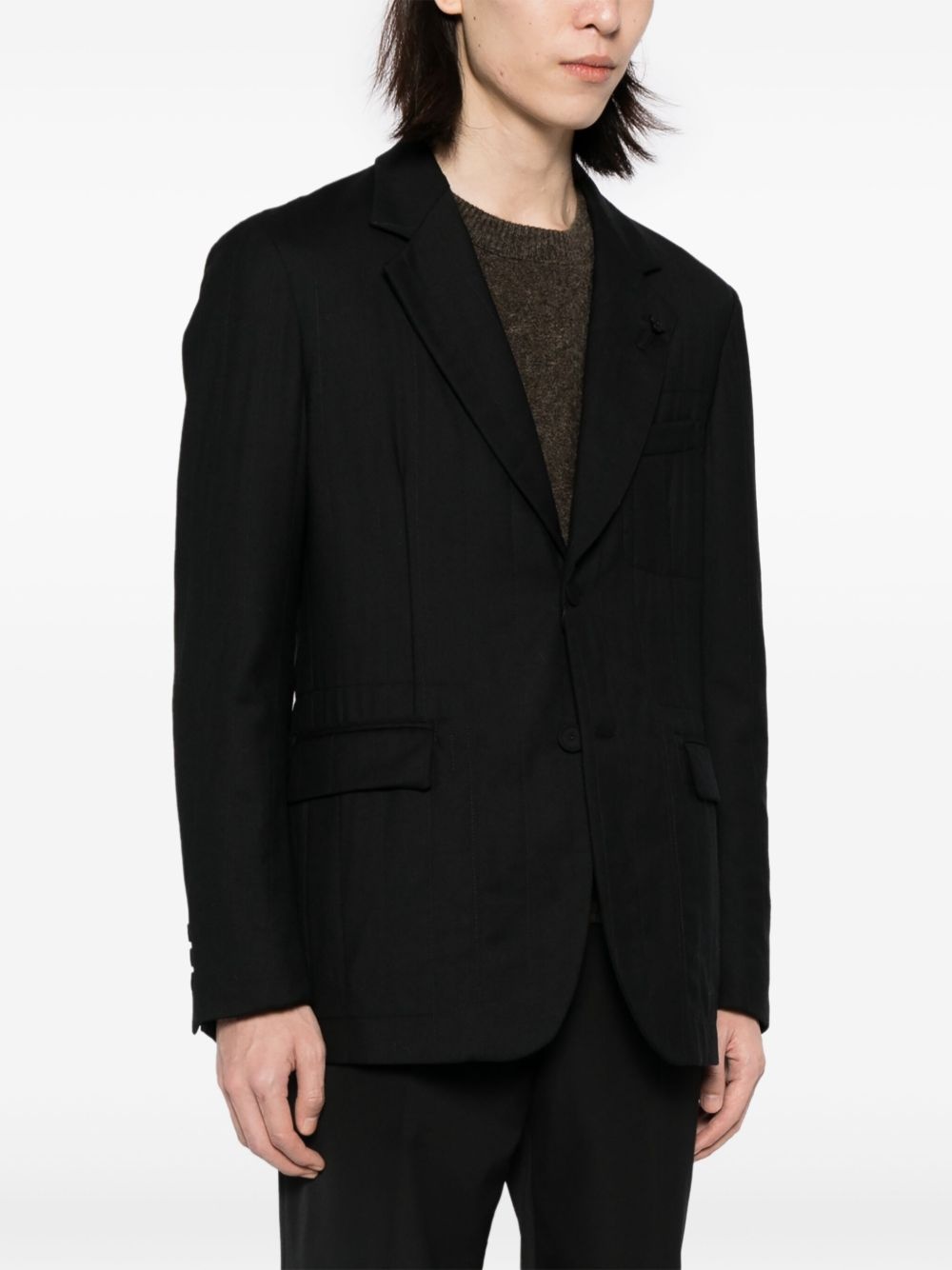 flower-charm single-breasted blazer - 3