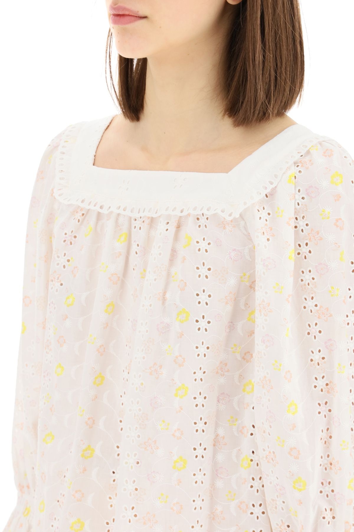 EMBROIDERED COTTON VOILE BLOUSE - 5