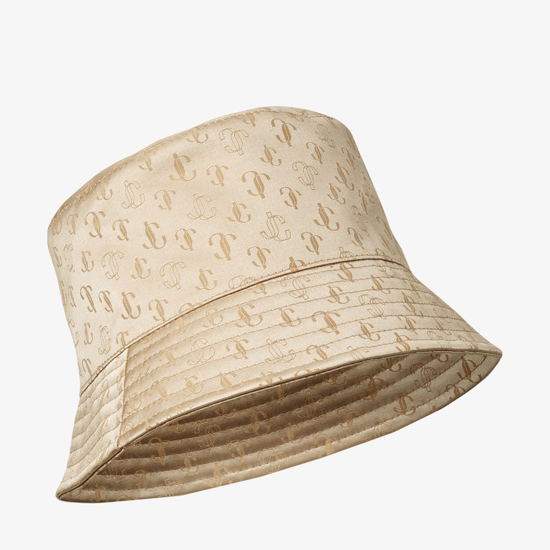Renata
Camel Cotton and Silk JC Monogram-Jacquard Bucket Hat 3