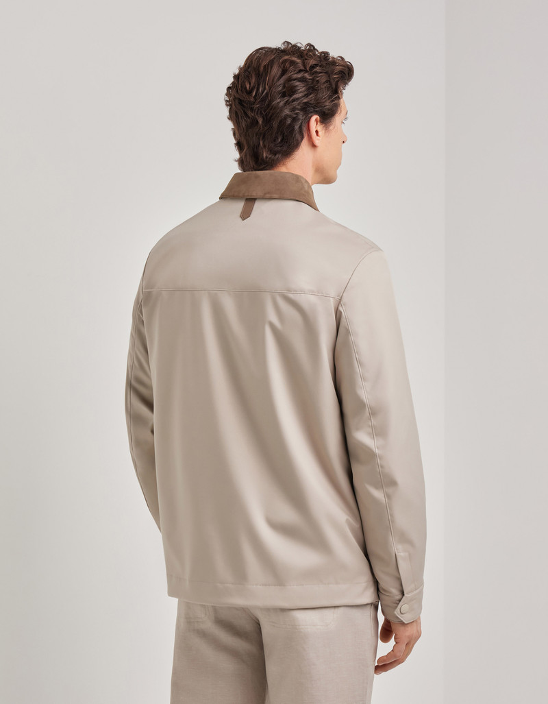 DUNE-COLORED SHIRT JACKET IN TECHNICAL FABRIC 4