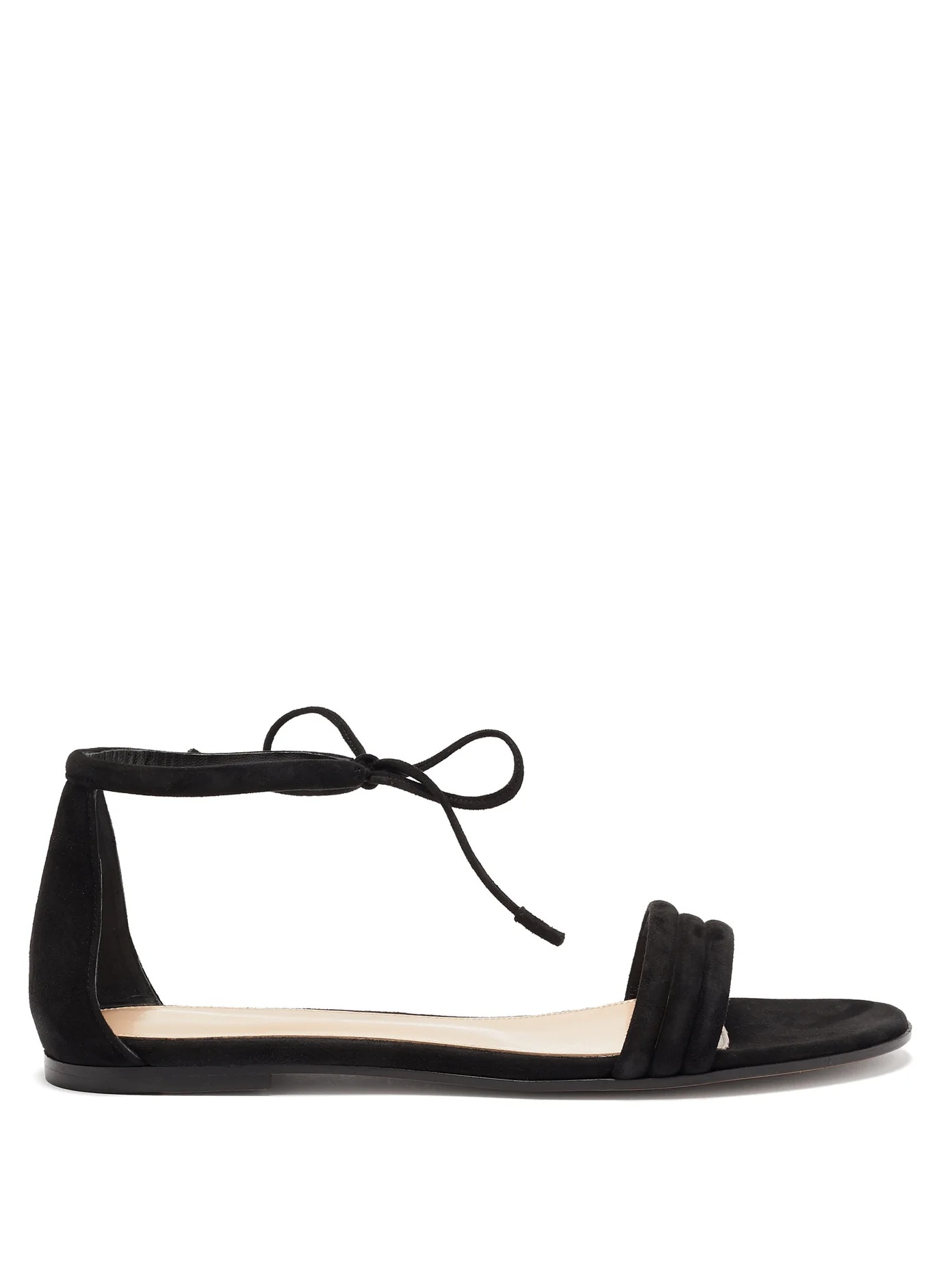 Ankle-tie suede sandals - 1