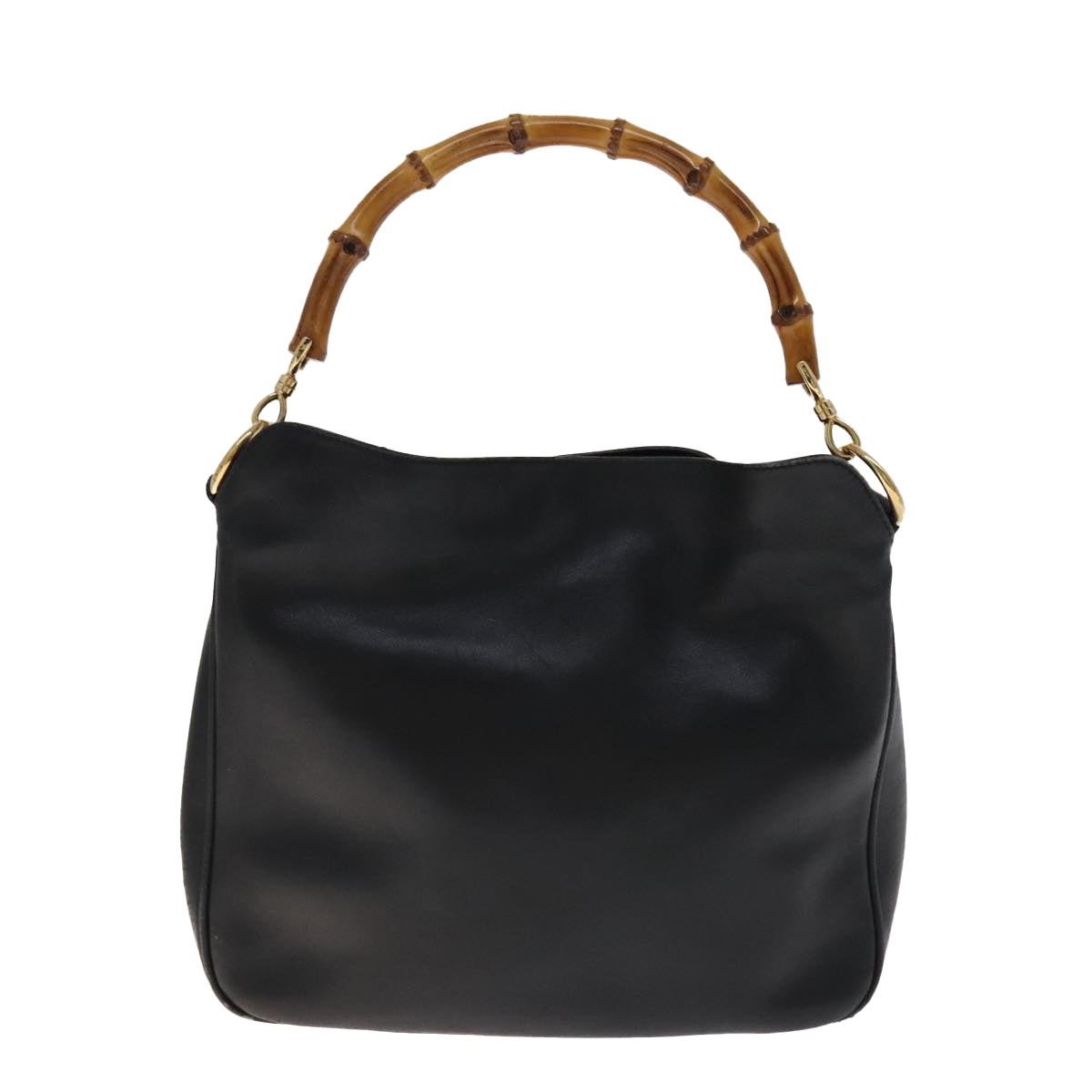 GUCCI Bamboo Hand Bag Leather Black Gold 001 1705 001 1705 - 3