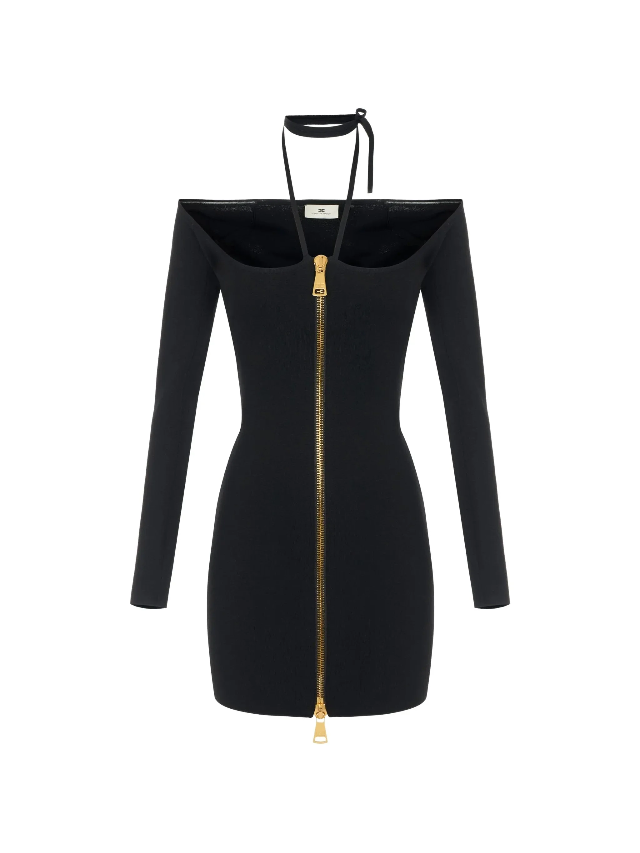 Elisabetta Franchi Mini Dress In Knit Fabric With Ties - 1
