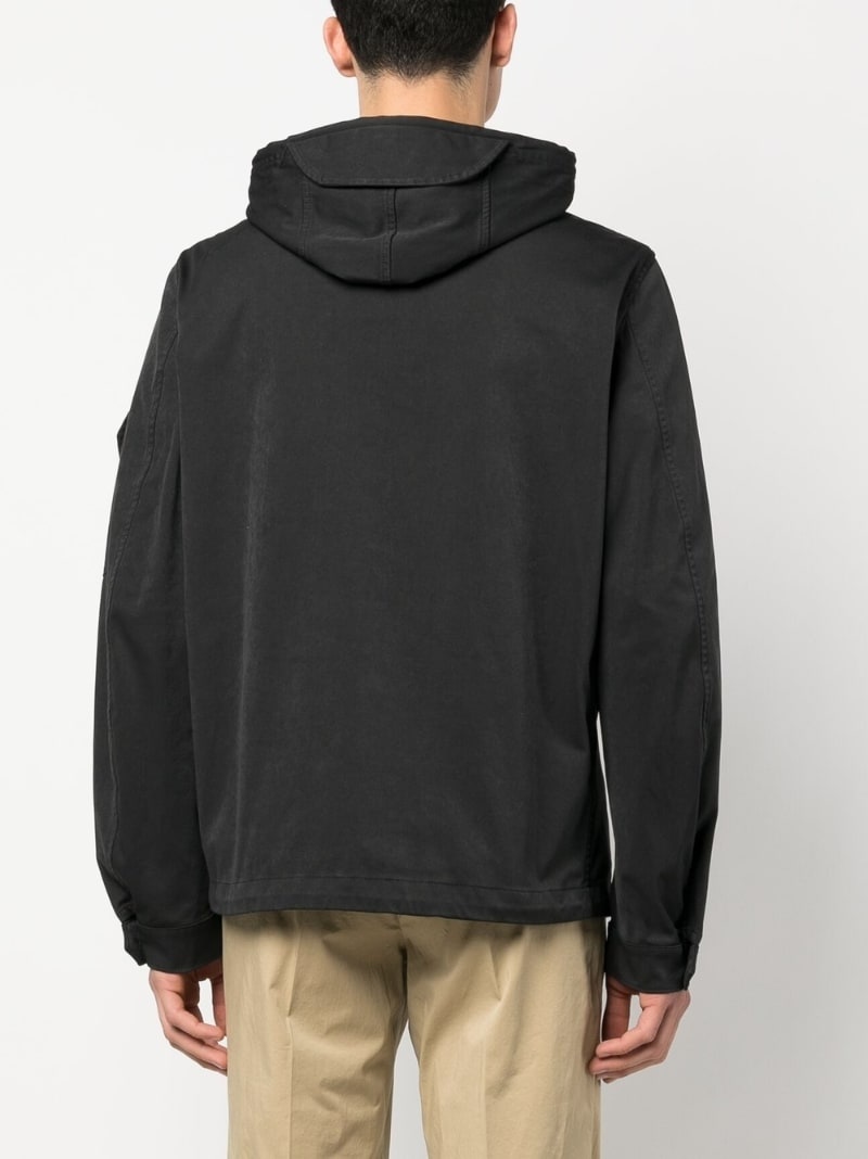 cotton plain hooded jacket - 4