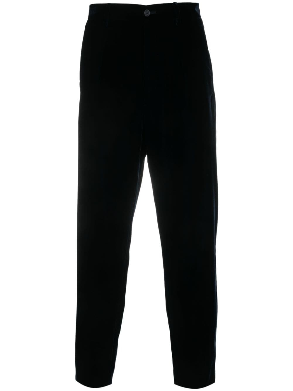 straight-leg velvet trousers - 1