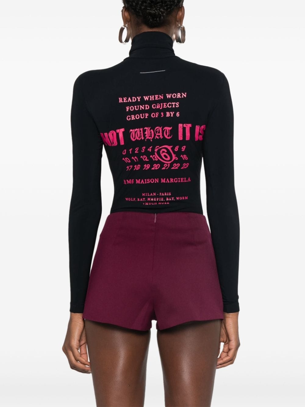 numbers-motif bodysuit - 4