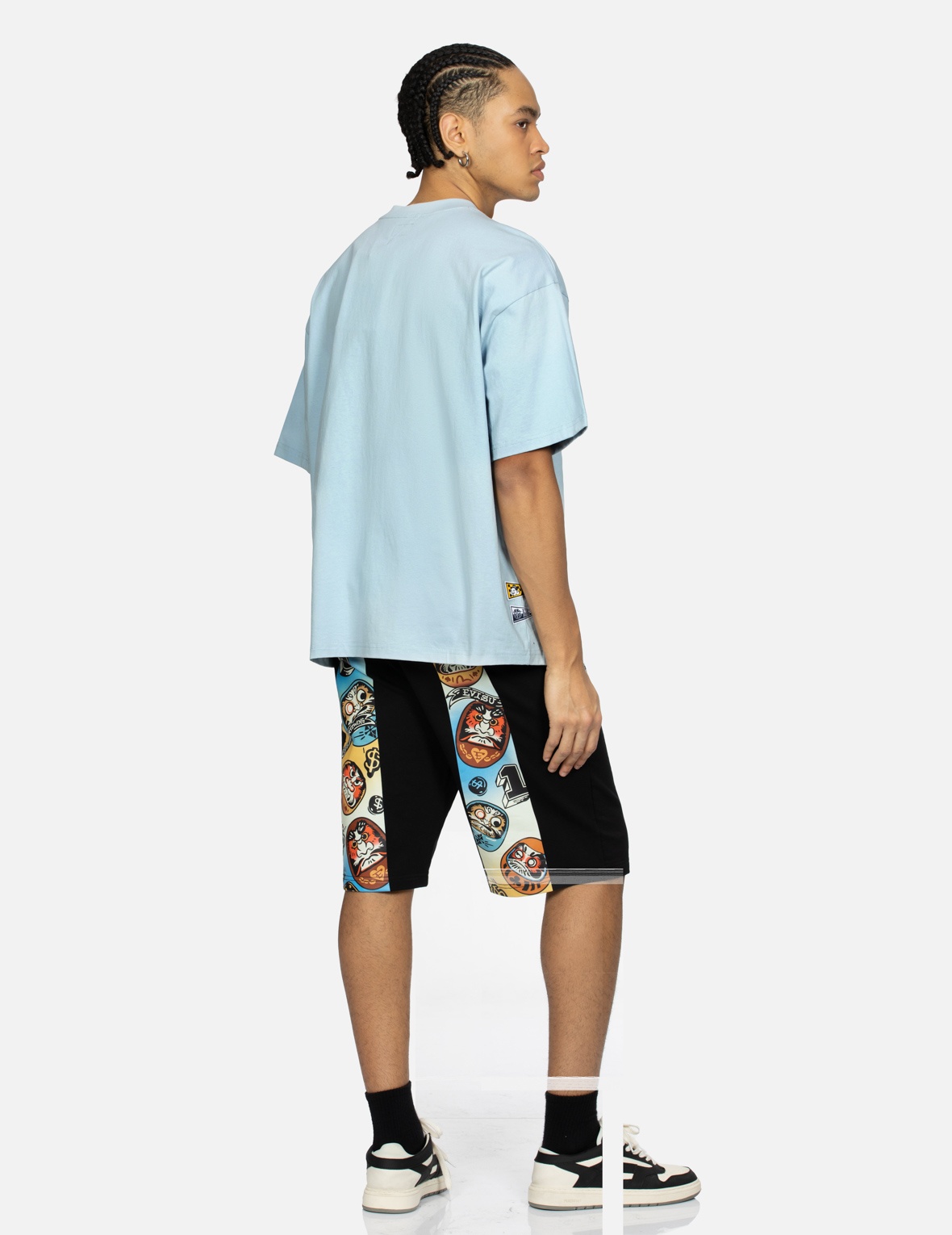 GAMING DARUMA DAICOCK PRINT REGULAR FIT SWEAT SHORTS - 3