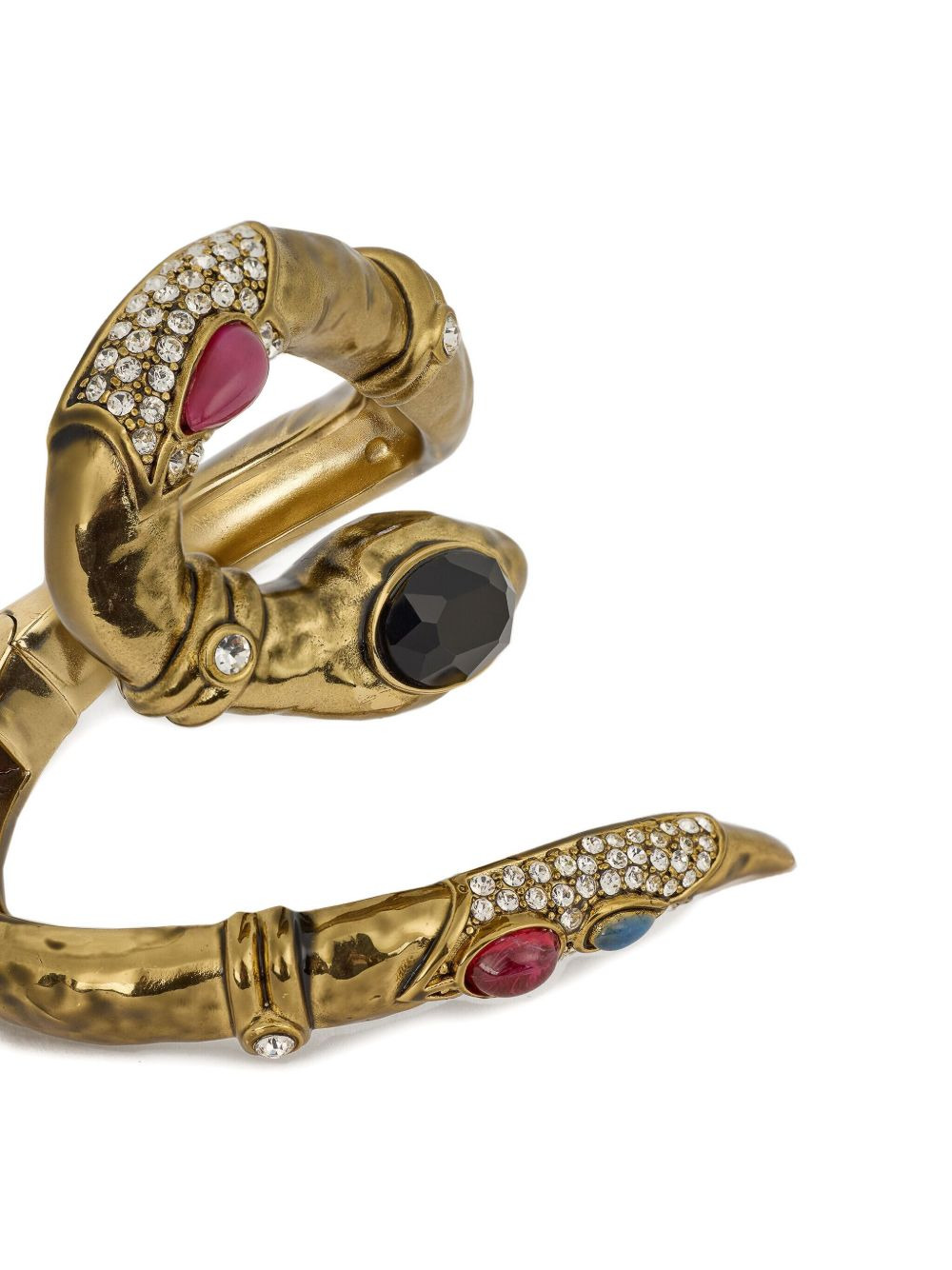 snake-design crystal-embellished bracelet - 5