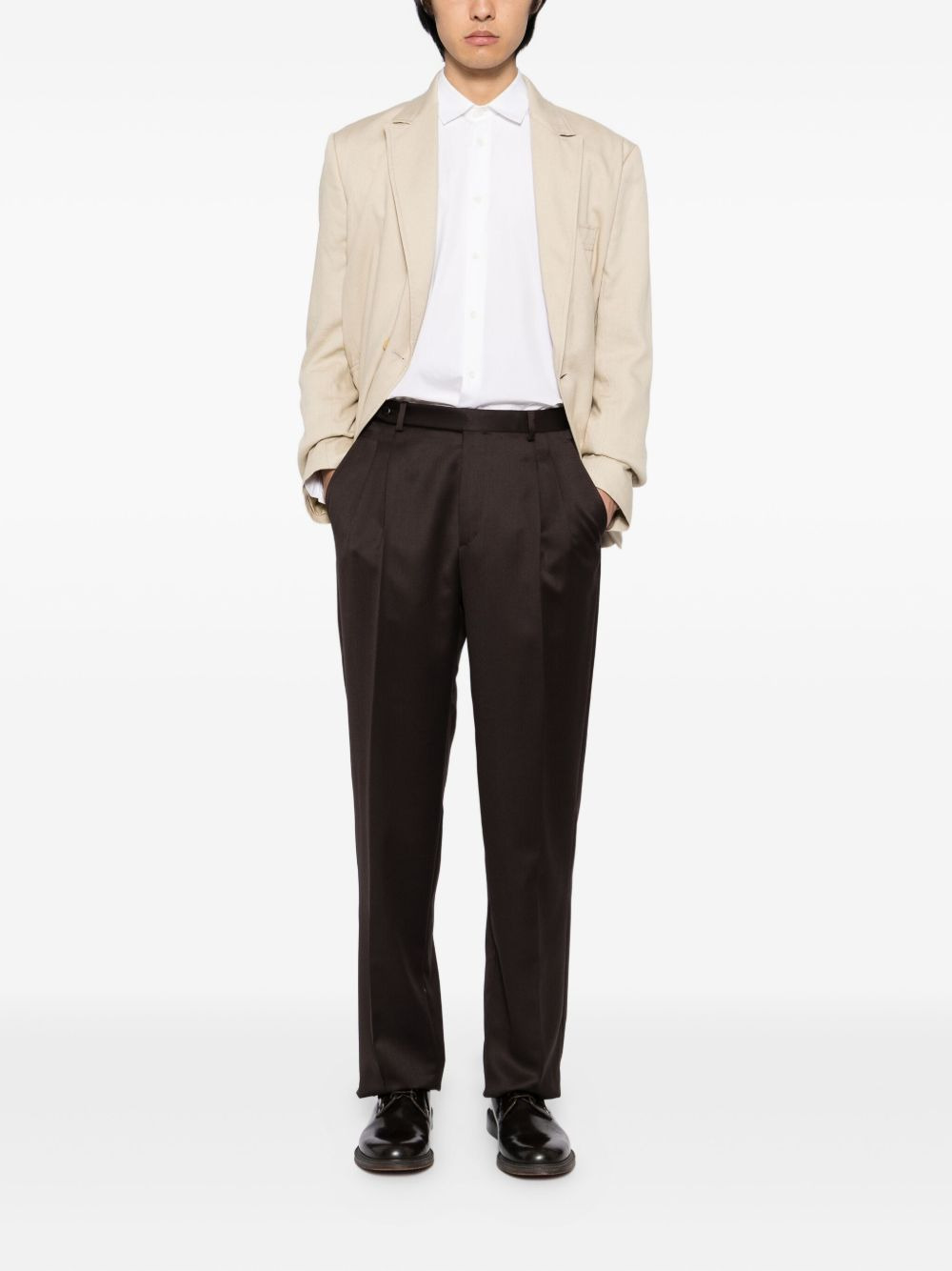 PLEATED WOOL TROUSERS - 3
