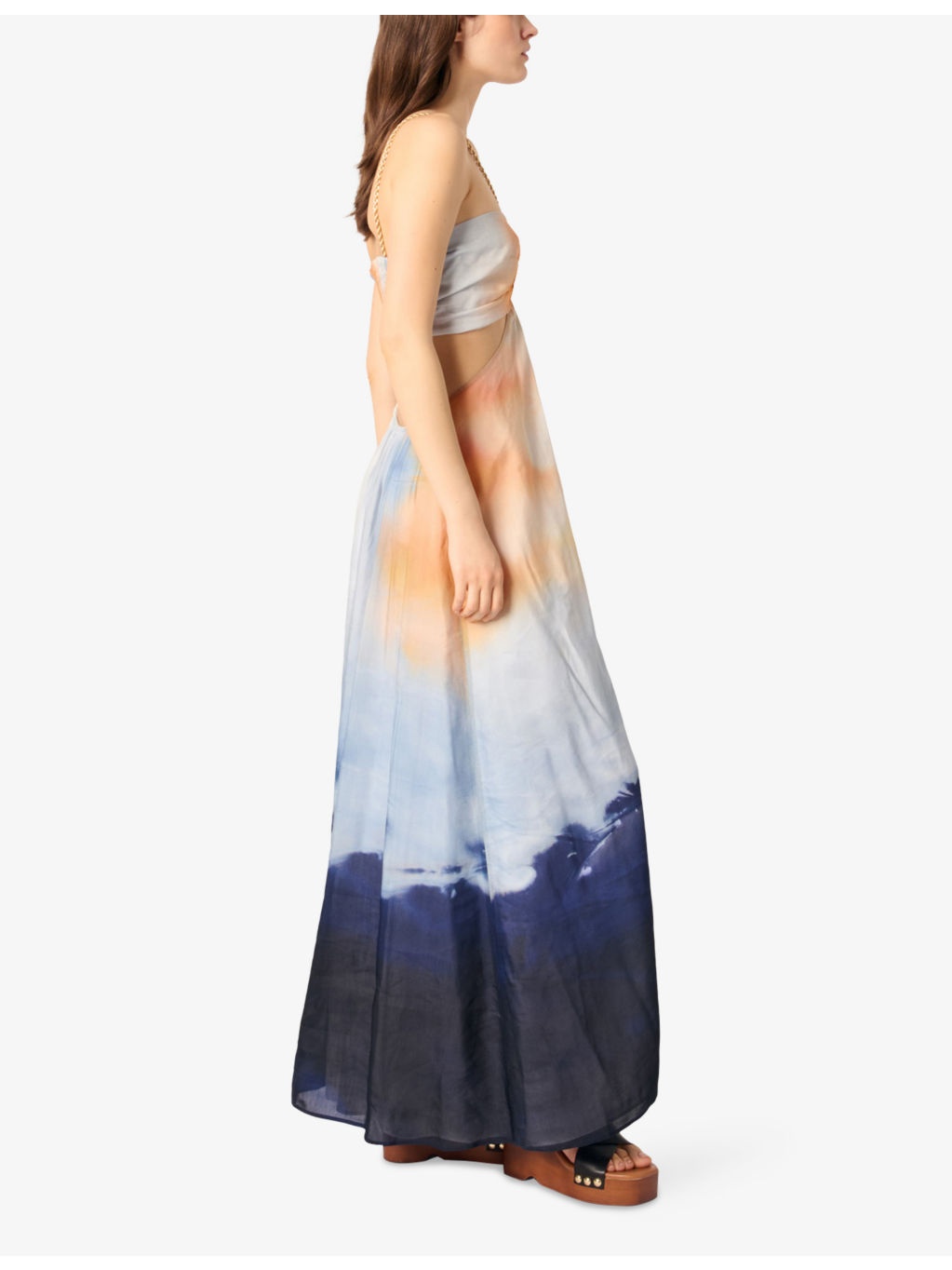 Tie-Dye Halter-Neck Woven Maxi Dress - 3