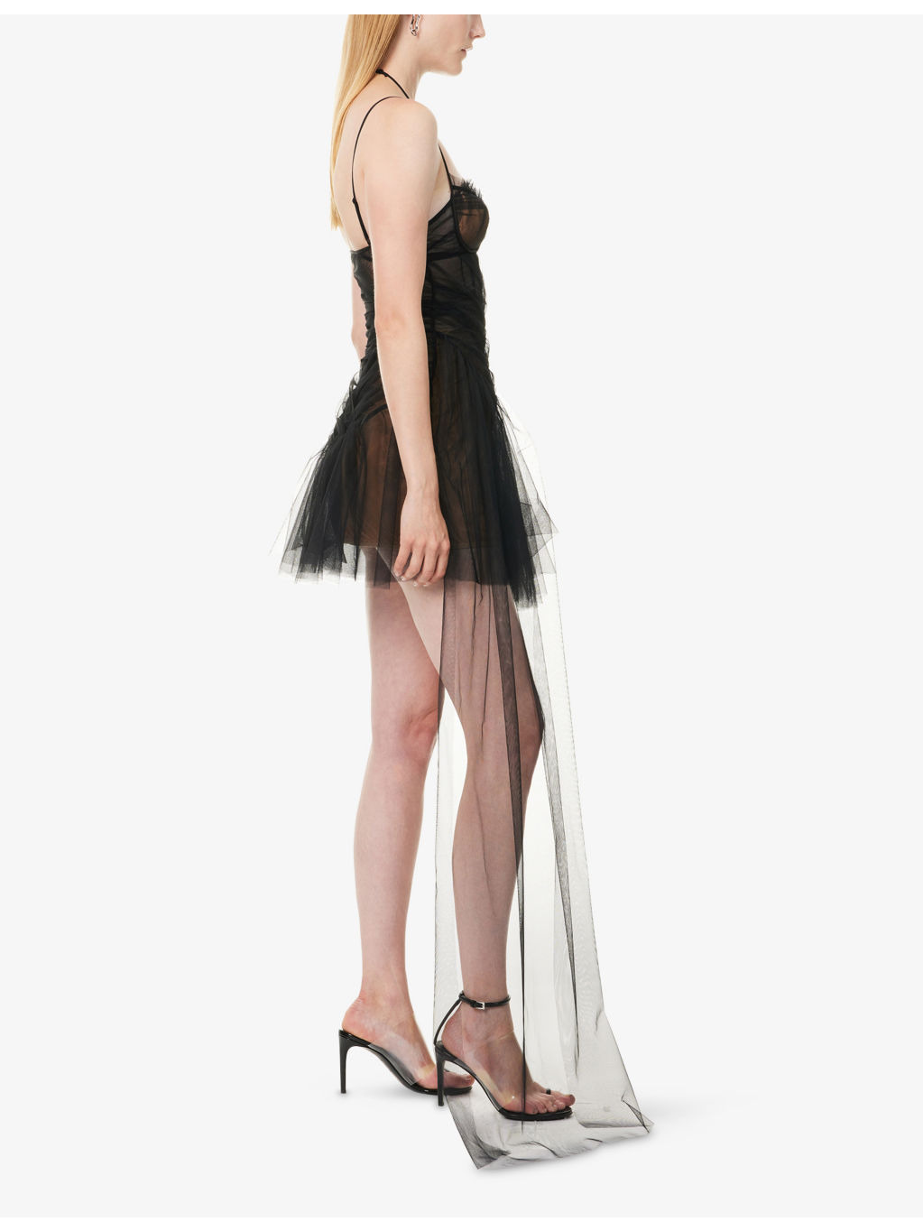Shoulder-Straps Bra Woven Mini Dress - 3