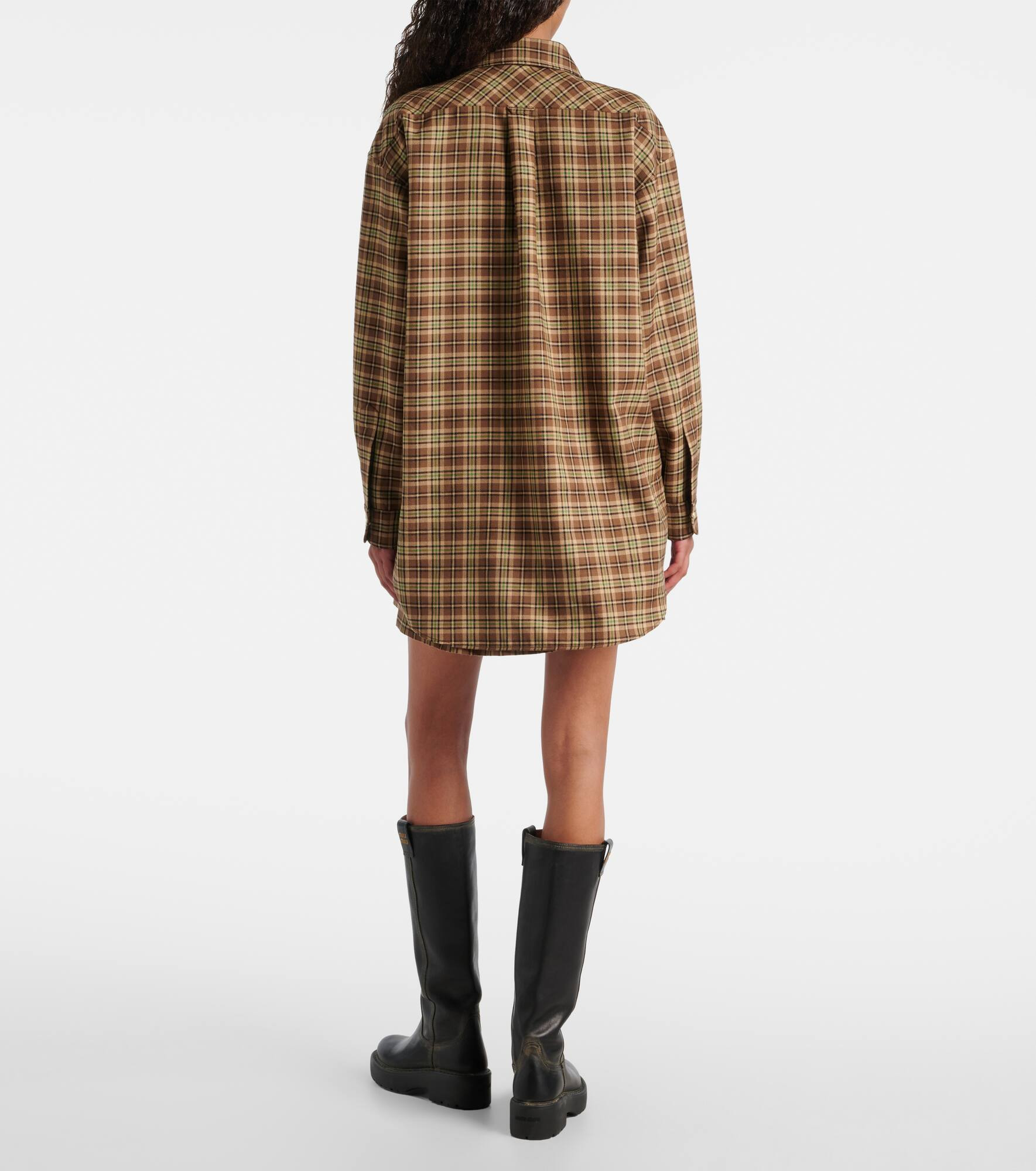 Plaid oversized virgin wool shirt - 3