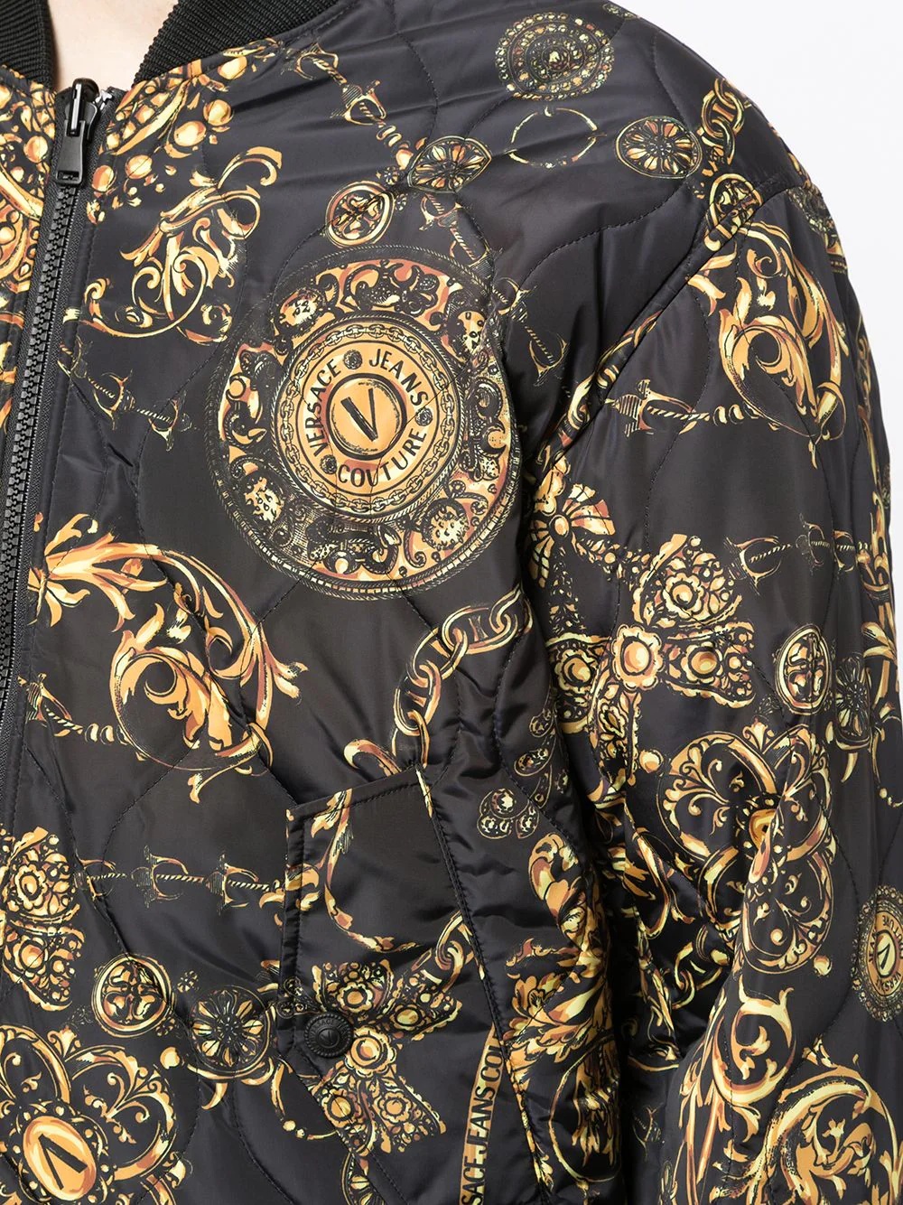 baroque-print bomber jacket - 5