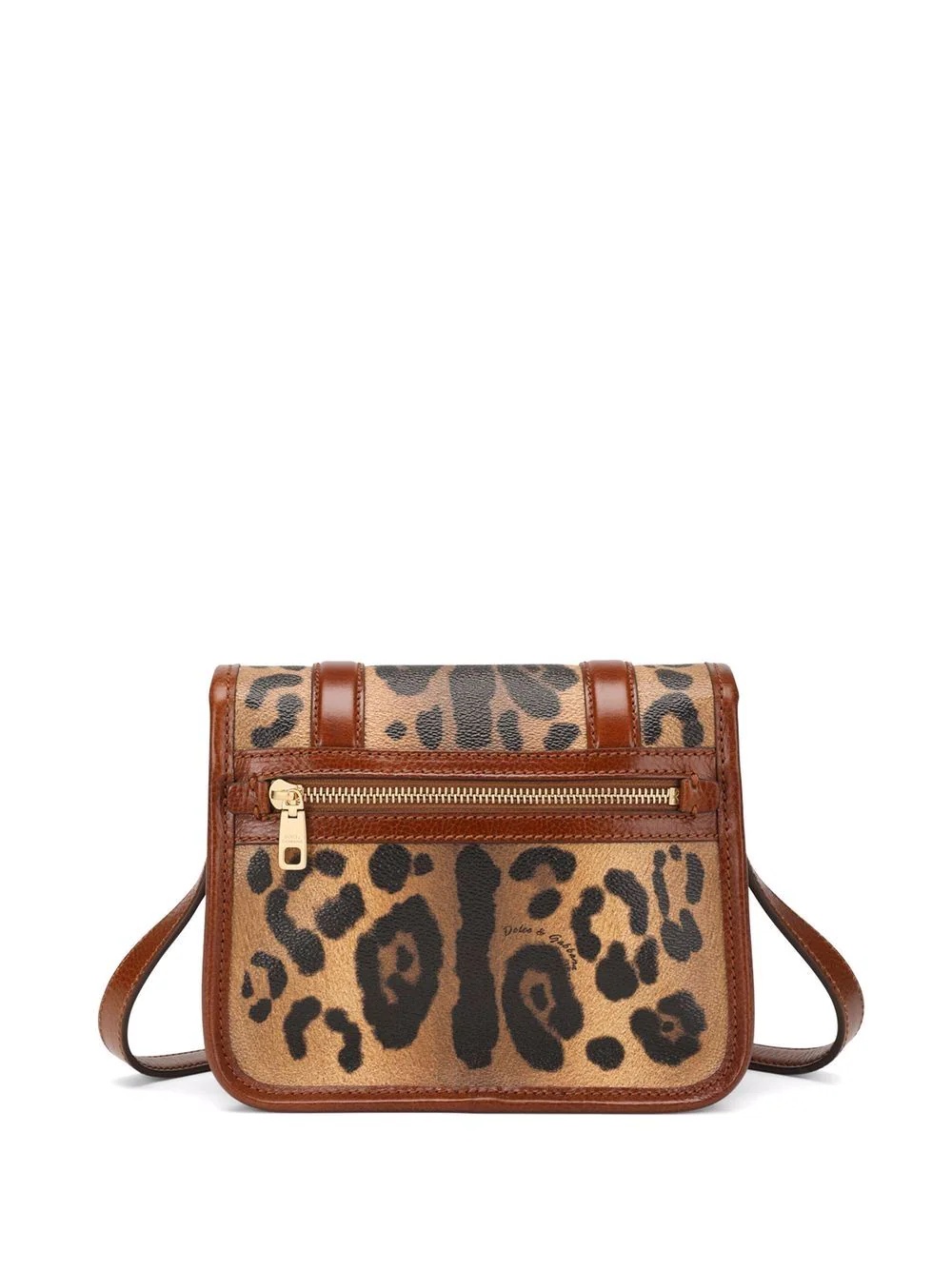leopard-print leather satchel - 2