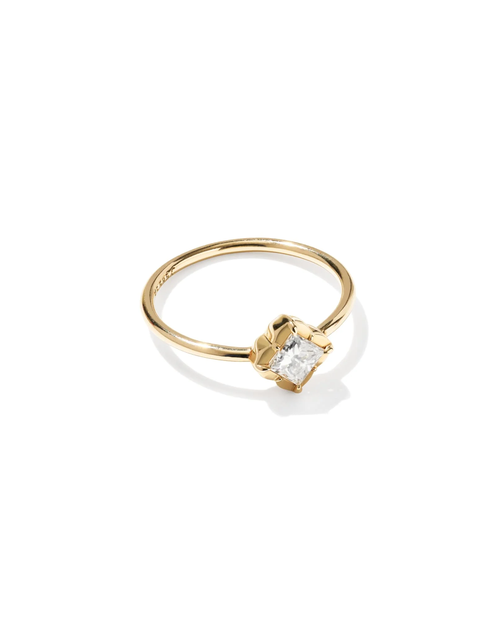 0.45 ct Lab Grown White Diamond Dira Princess 14k Yellow Gold Band Ring - 1