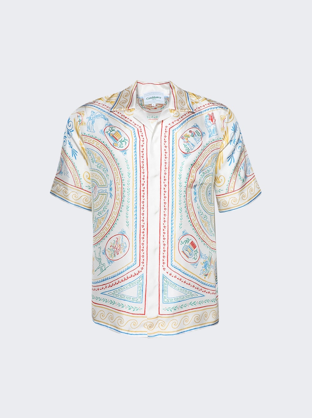 Short Sleeve Cuban Collar Shirt Crayon Vase - 1