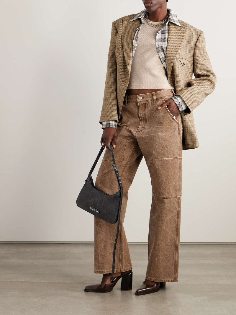 Acne Studios Cropped waffle-knit cotton T-shirt outlook