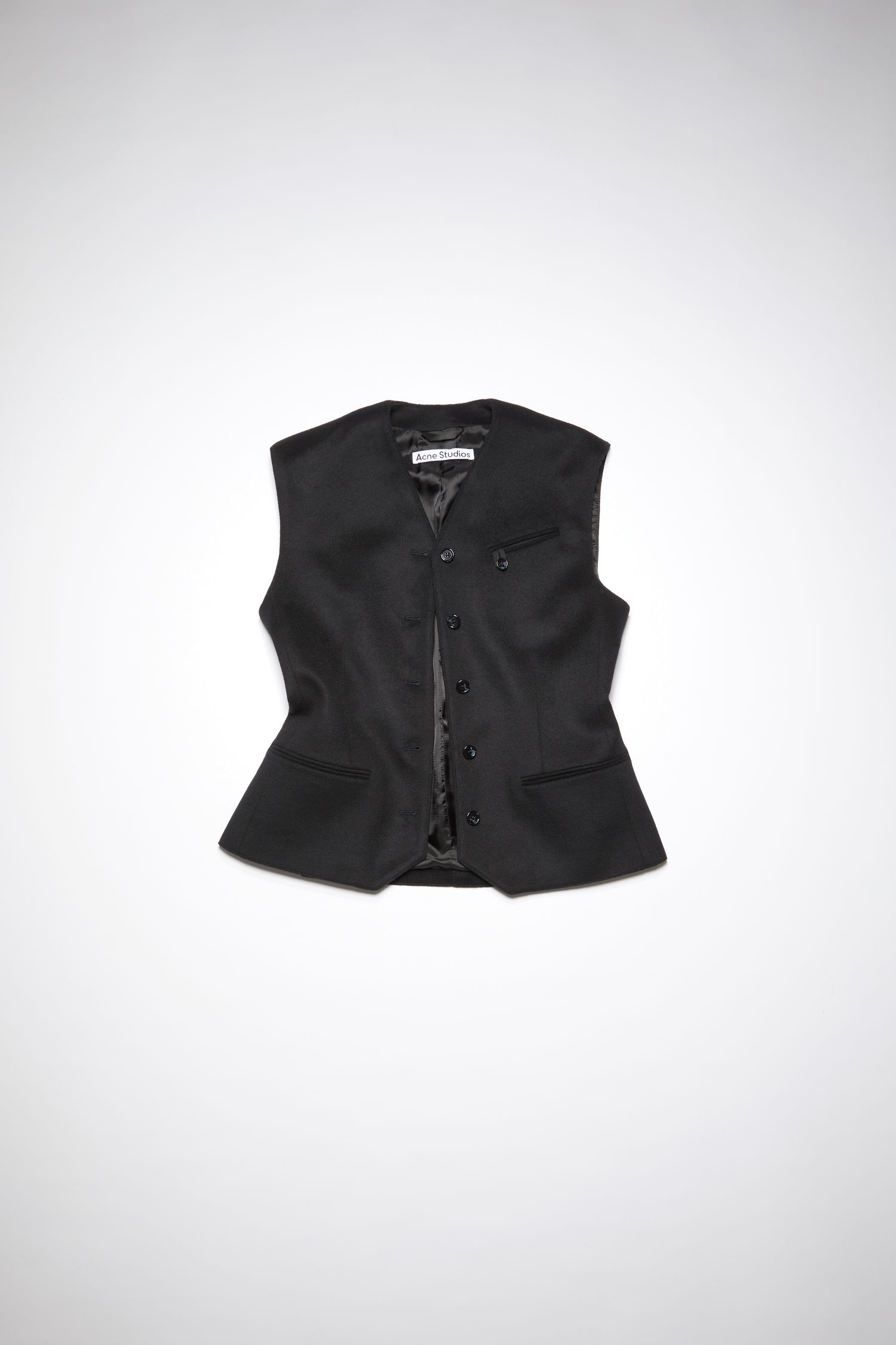 Fitted suit vest - Black - 1