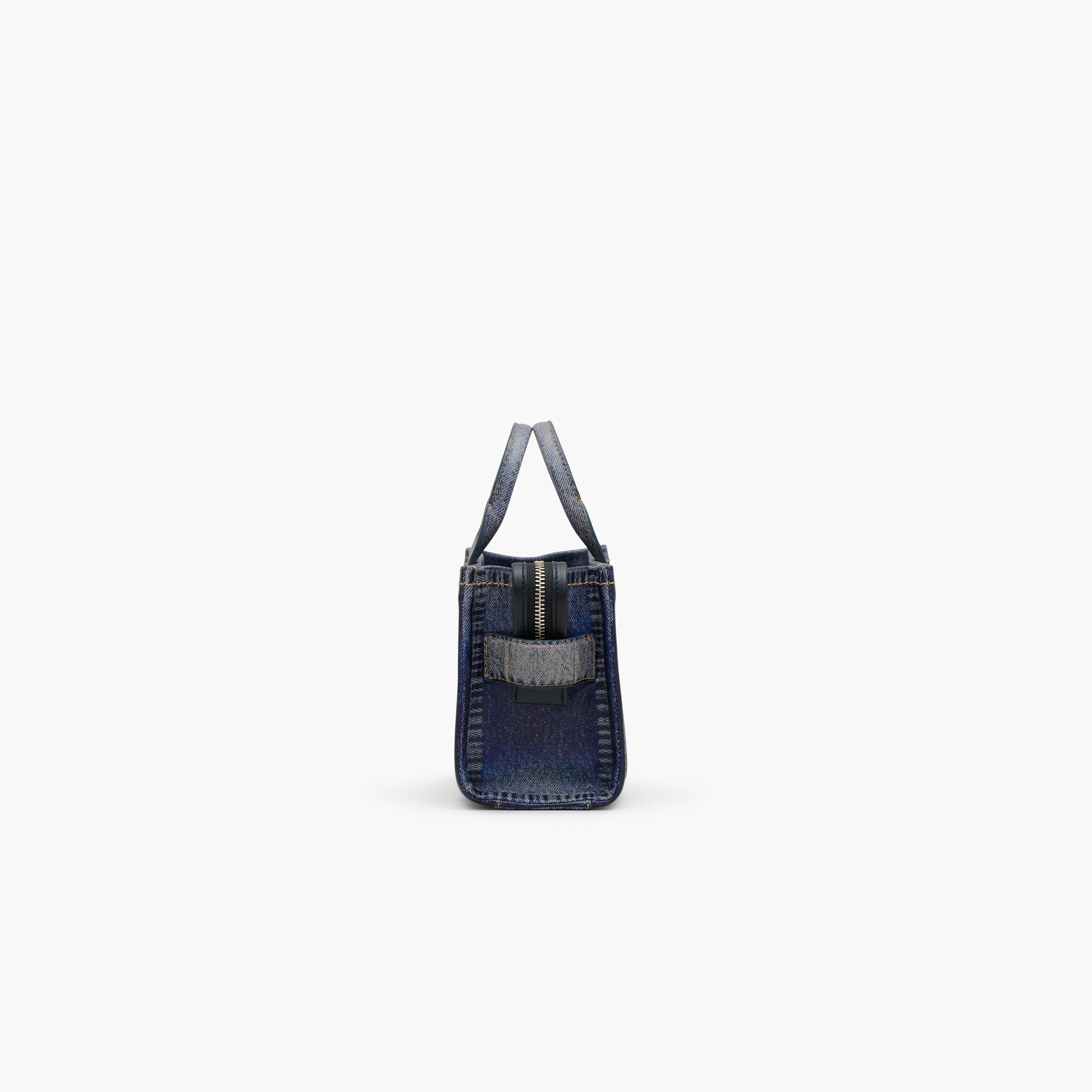 THE DENIM-PRINTED LEATHER MINI TOTE BAG - 3