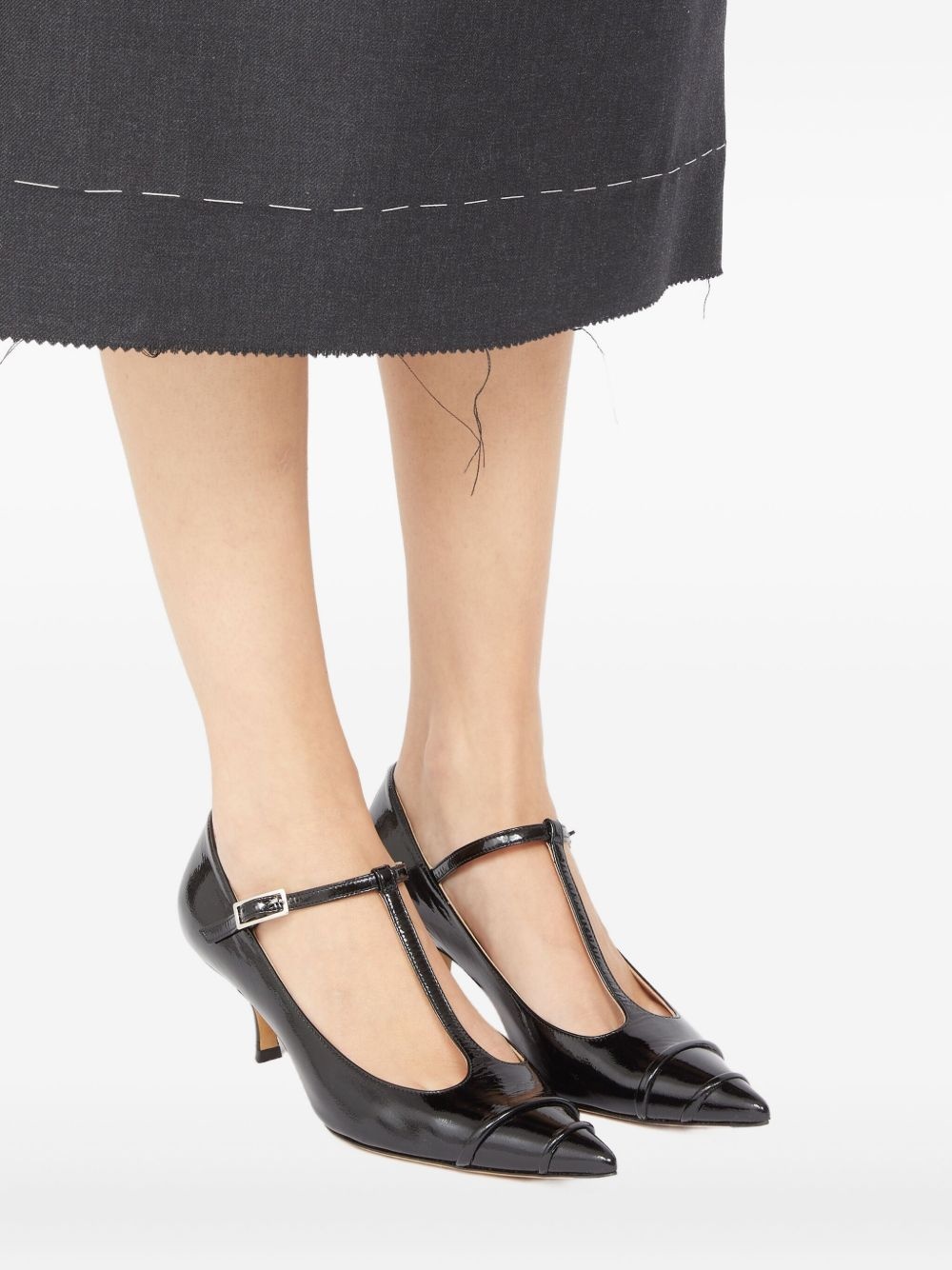 55mm Kinkies patent-leather T-bar pumps - 5