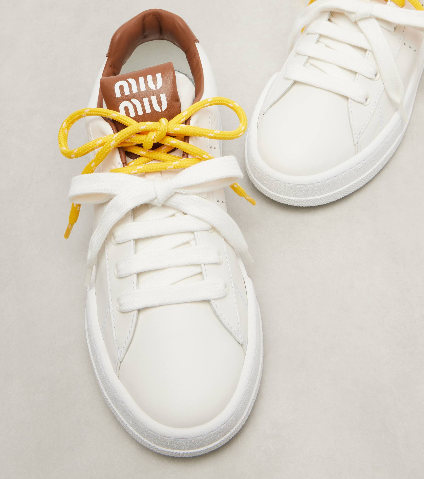Logo leather sneakers - 5