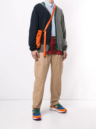 Kolor deconstructed colour-block cardigan outlook