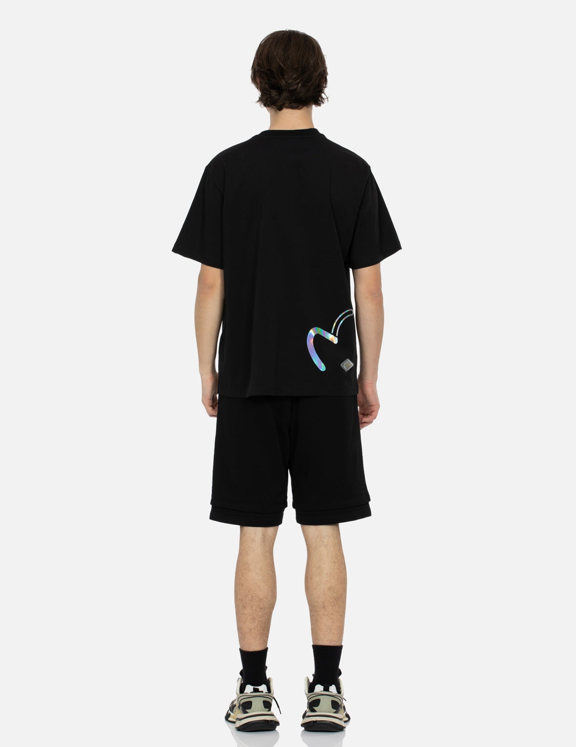 Kamon and Iridescent Seagull Print Regular Fit T-Shirt - 6