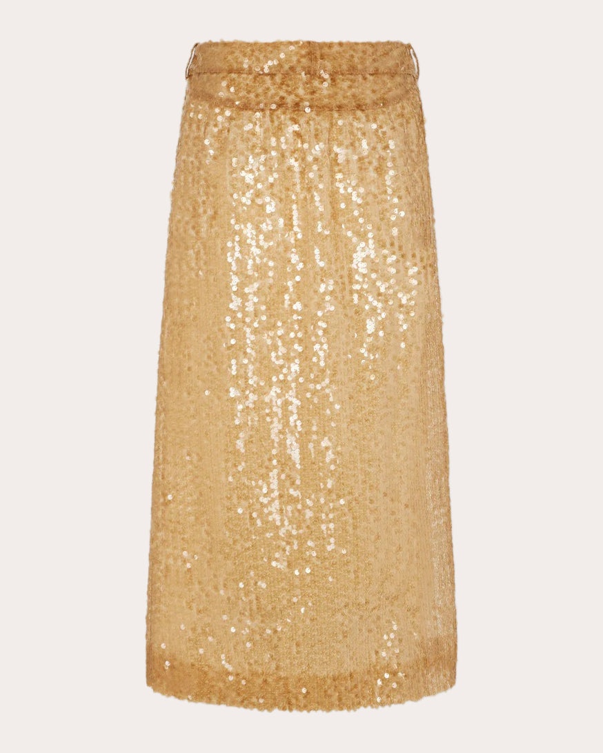 Embellished Sequin-Embroidered Midi Skirt - 5