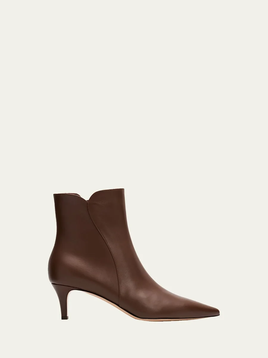 55mm Vitello Leather Ankle Boots - 1