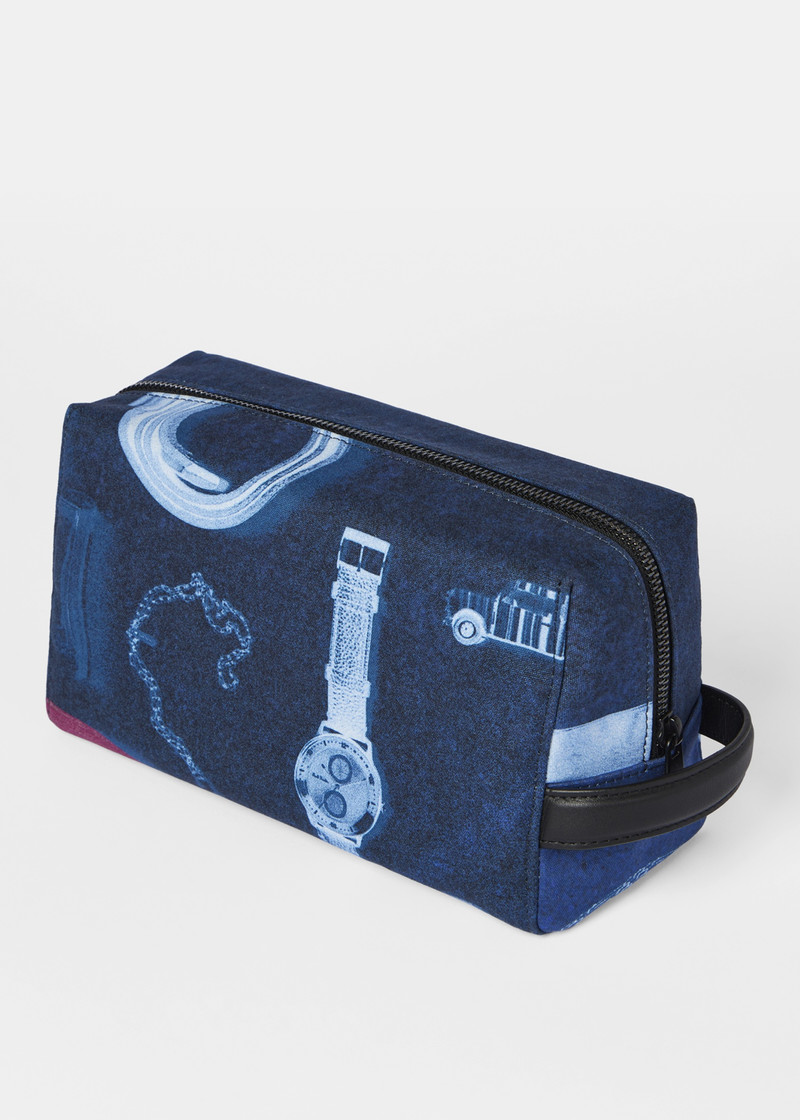 Paul Smith Indigo Blue 'X-Ray Print' Washbag outlook