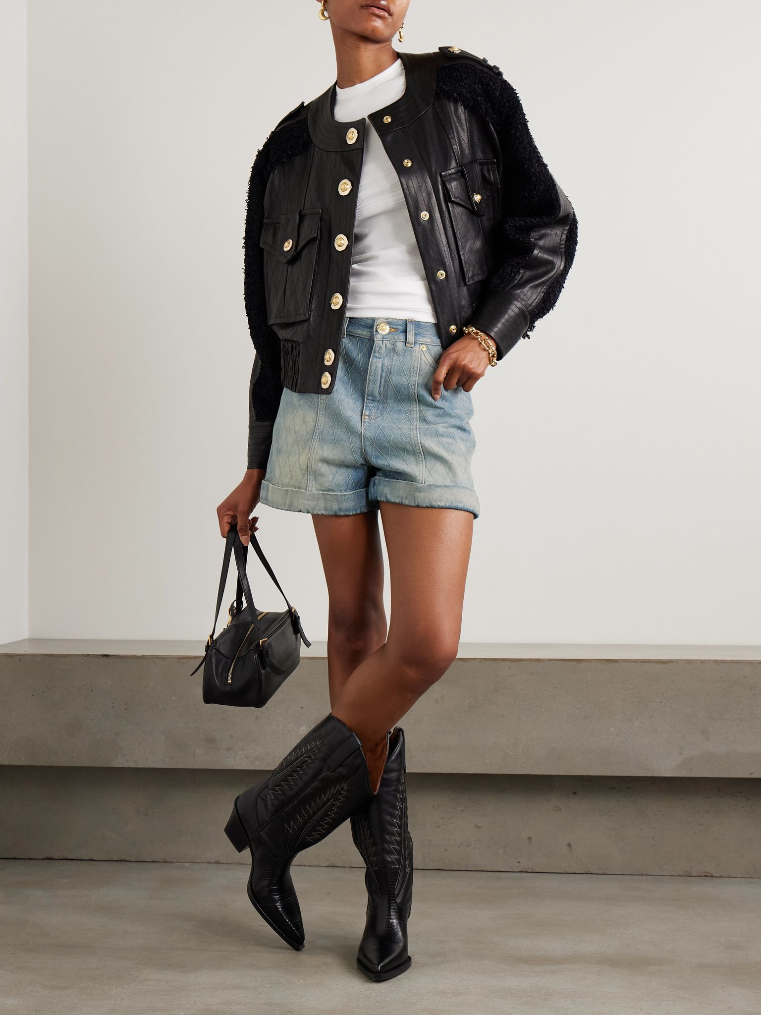 Embroidered denim shorts Light denim - 2