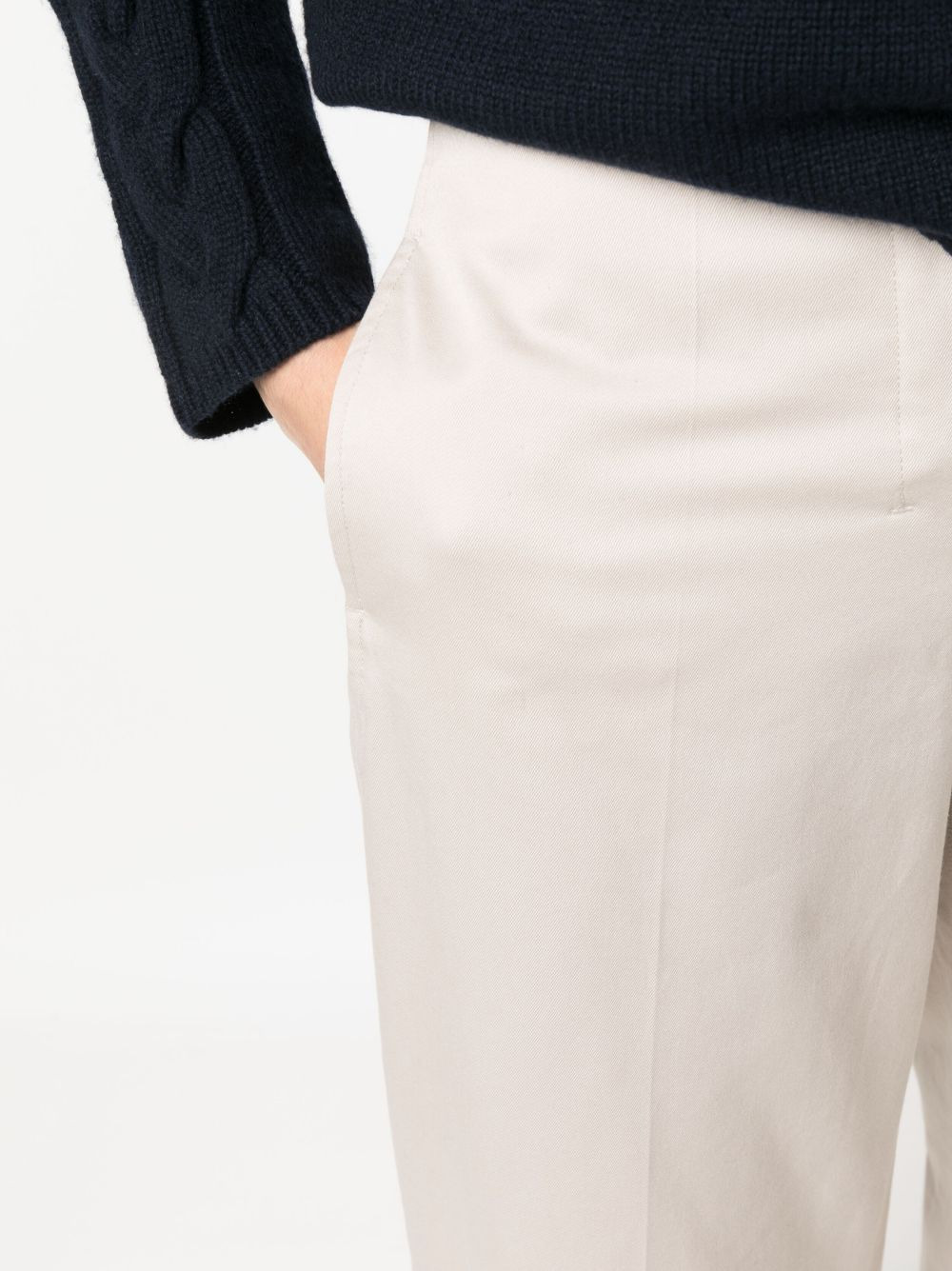 wide-leg cotton trousers - 5